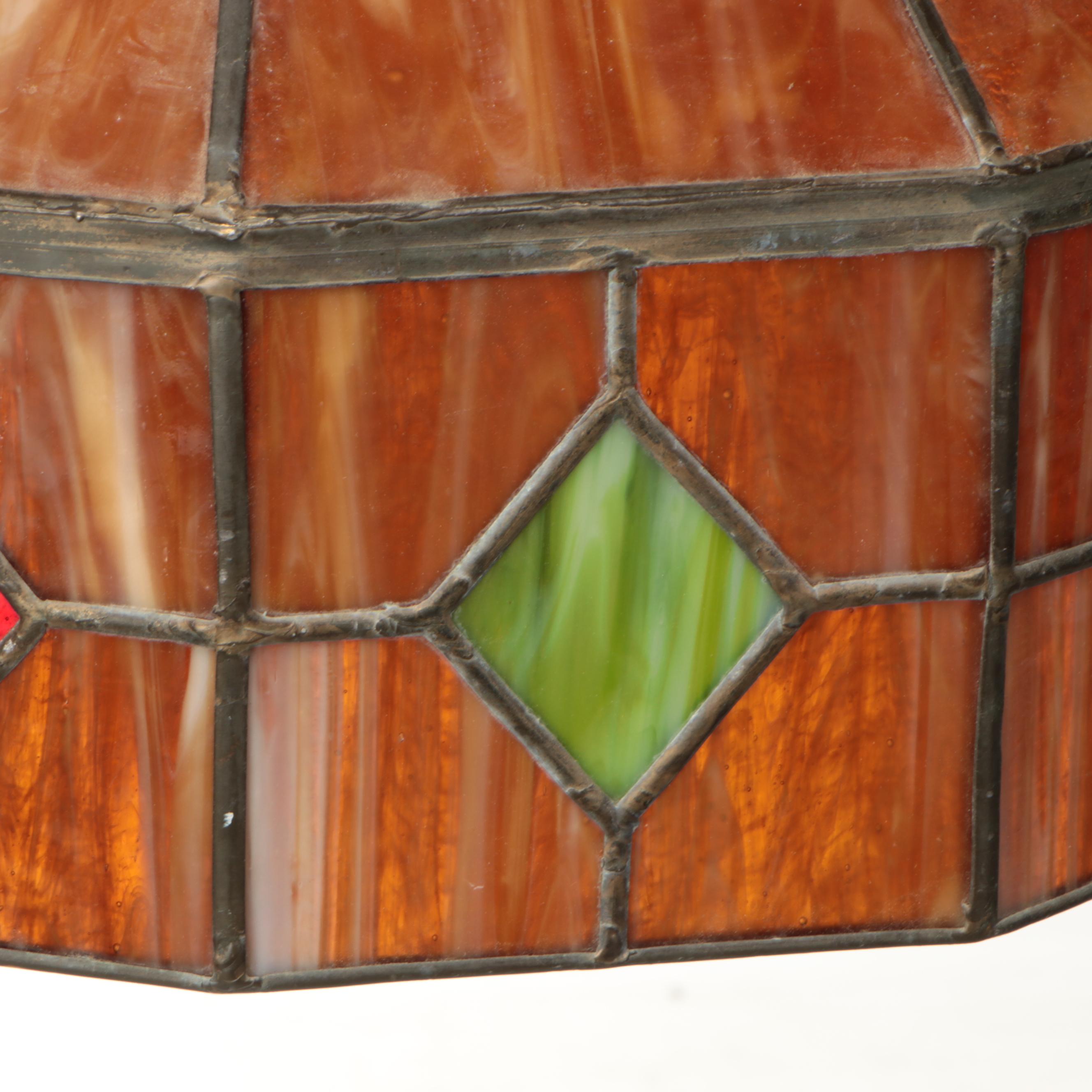 Slag Glass Pendant Light