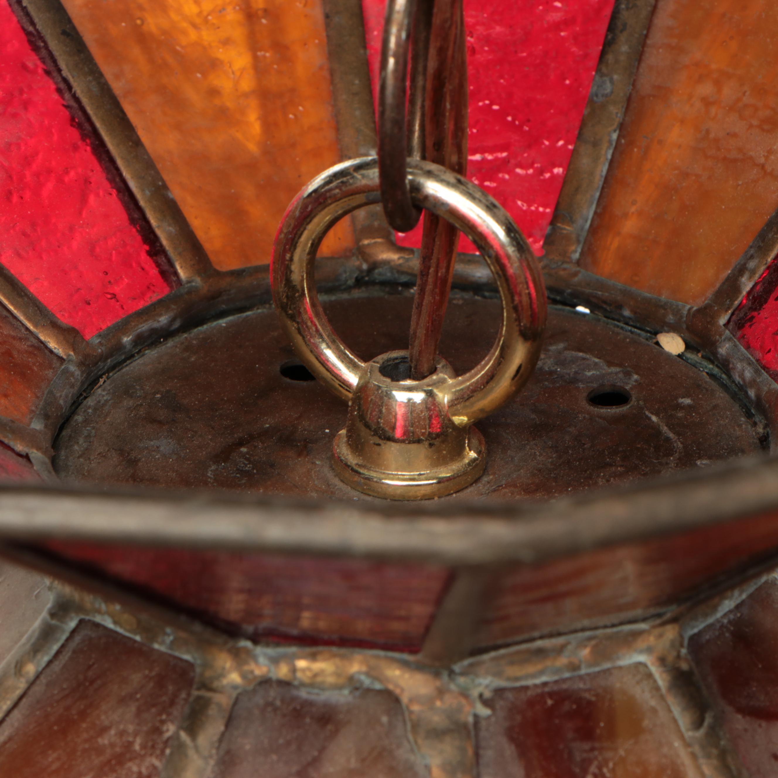 Slag Glass Pendant Light