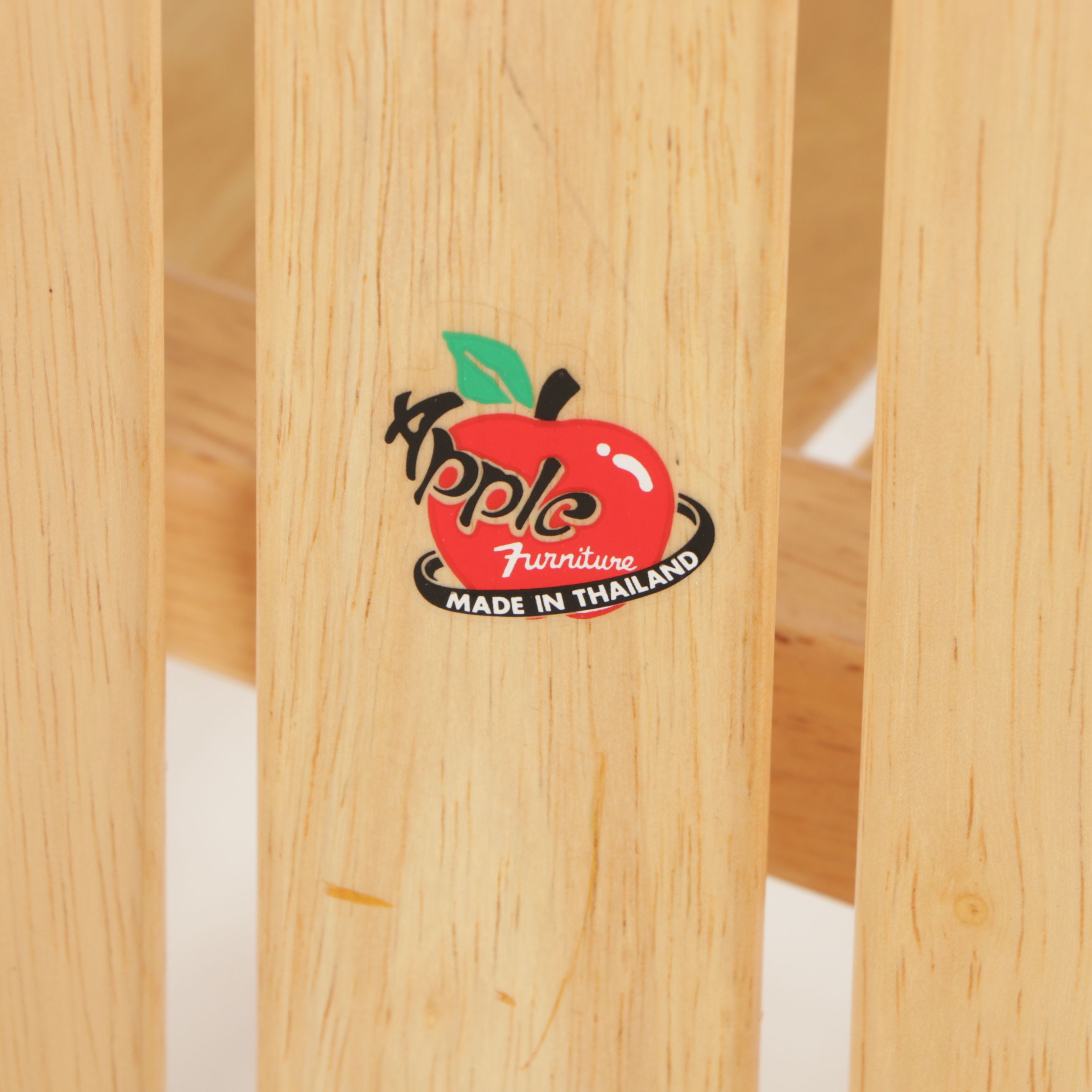 Four Apple Furniture Blonde Wood Folding Chairs with Folding Accent Table