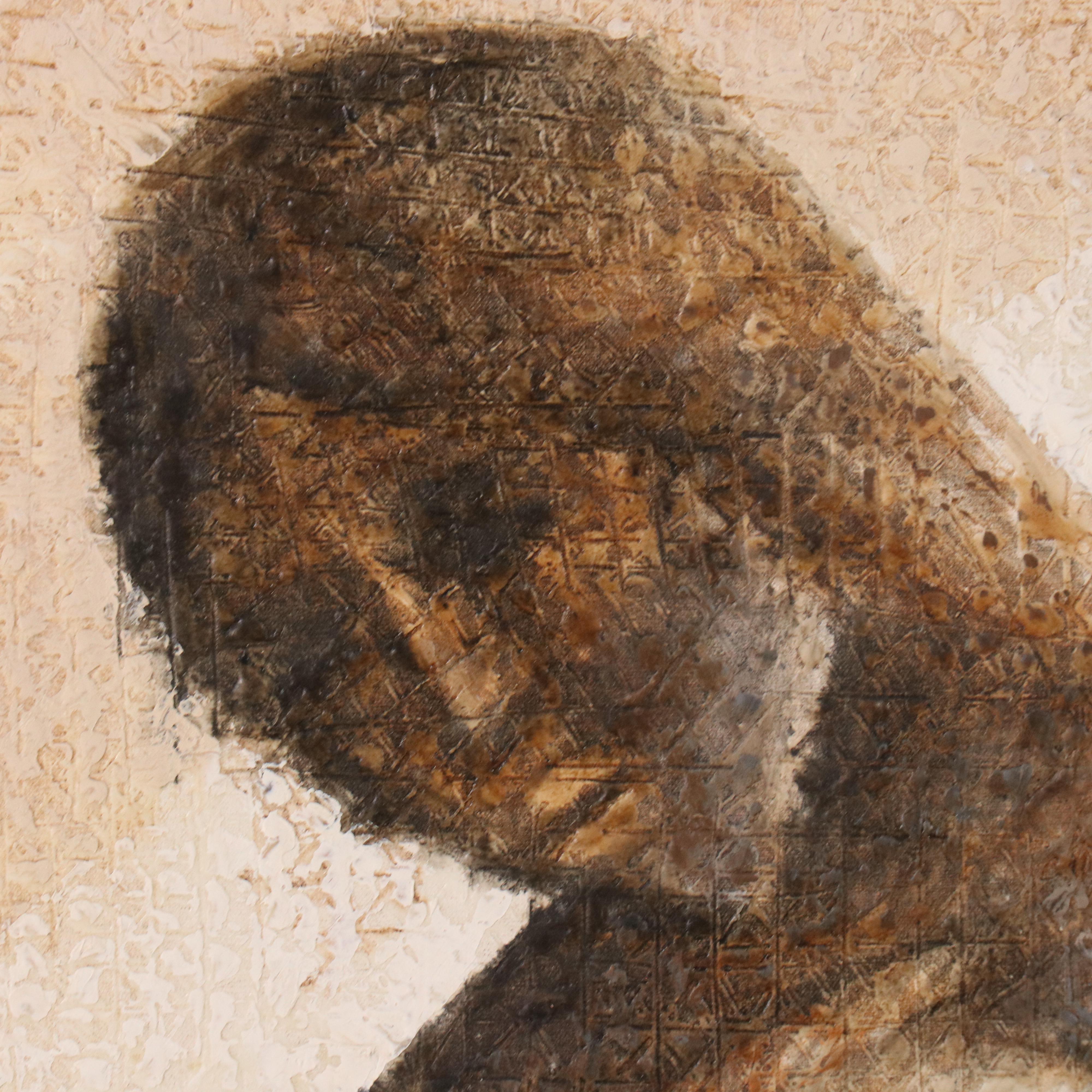 Mexican Textured Oil Painting "Zafiro," Circa 1972