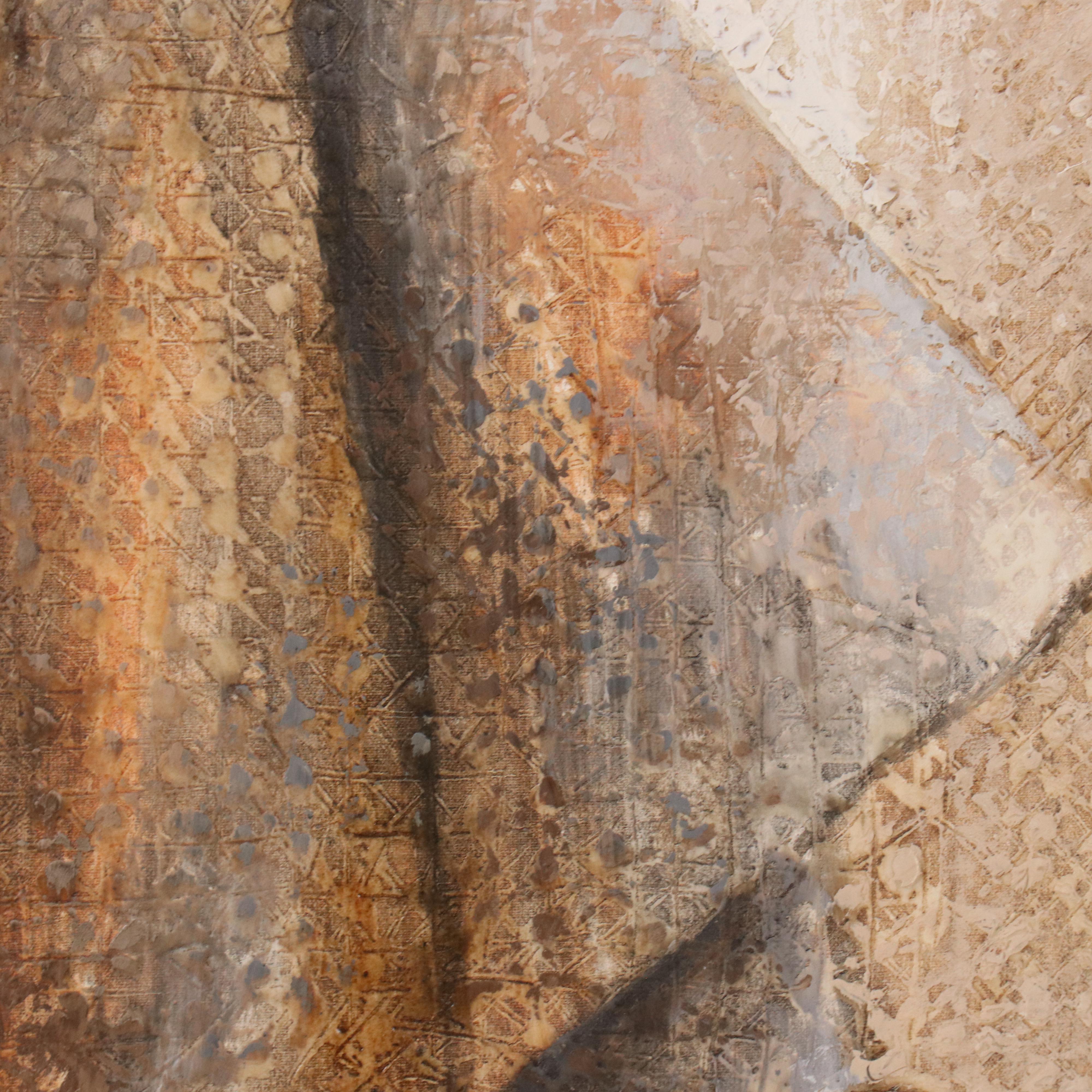 Mexican Textured Oil Painting "Zafiro," Circa 1972