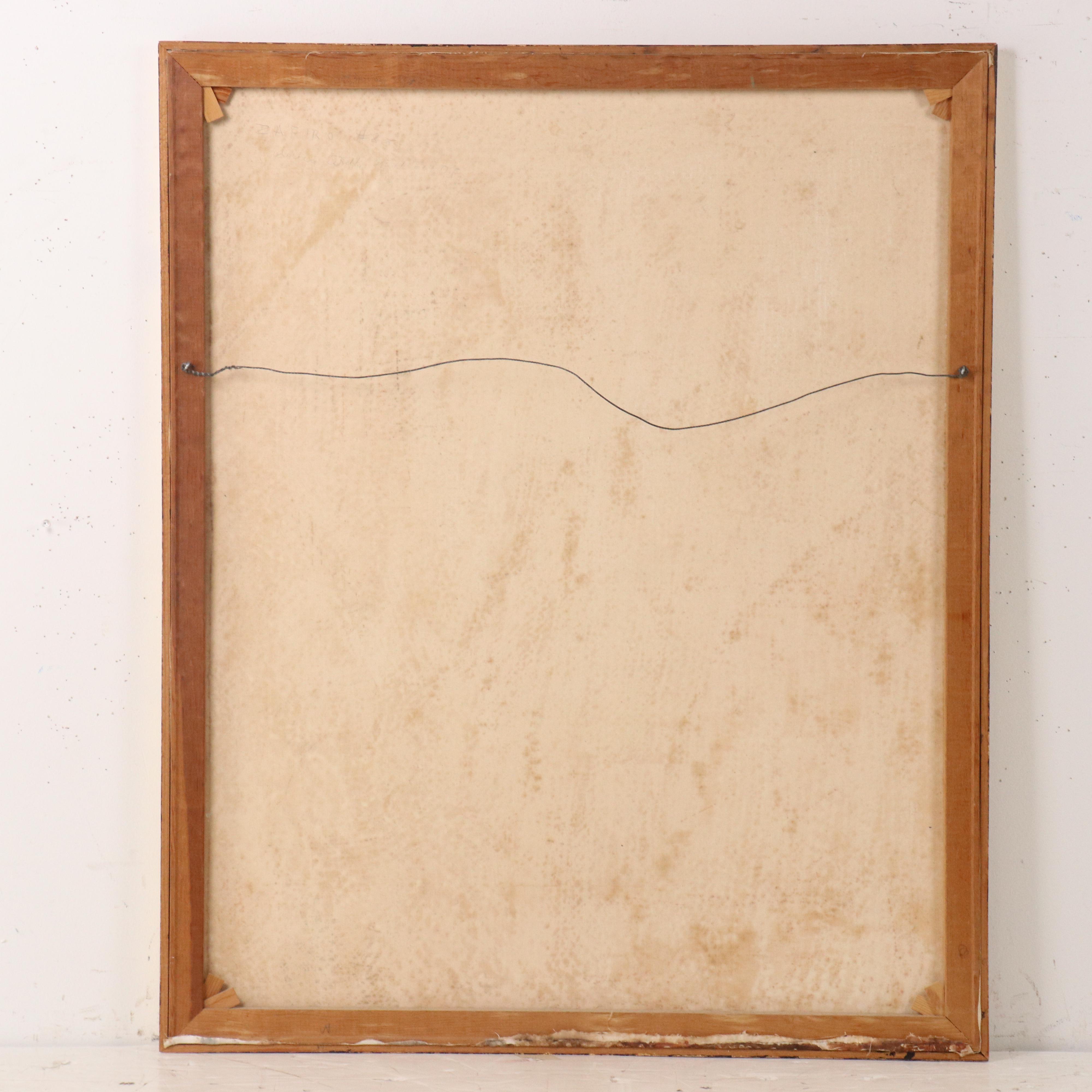 Mexican Textured Oil Painting "Zafiro," Circa 1972