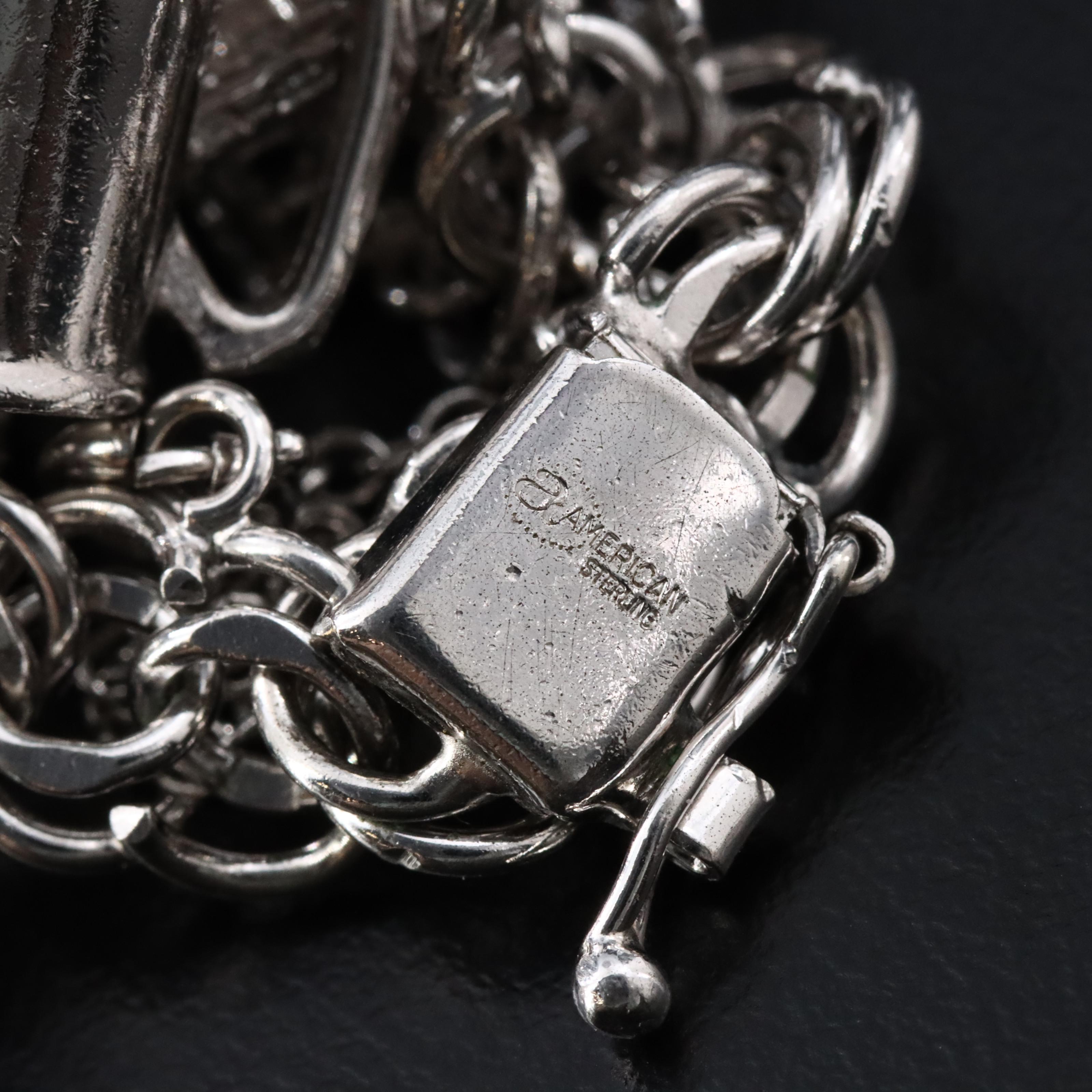 Vintage Sterling Travel Charm Bracelet