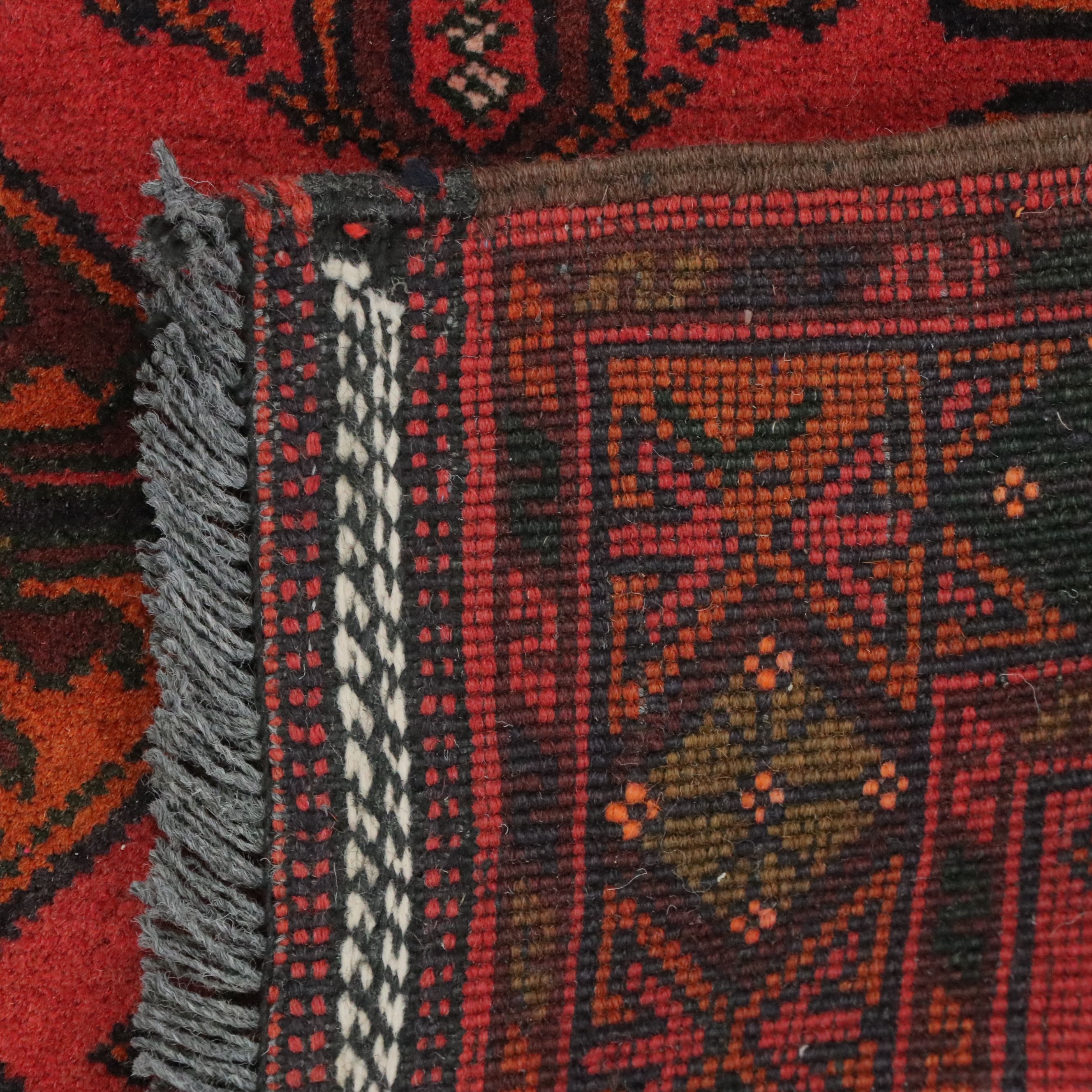 2'5 x 5' Hand-Knotted Afghan Turkmen Gul Area Rug