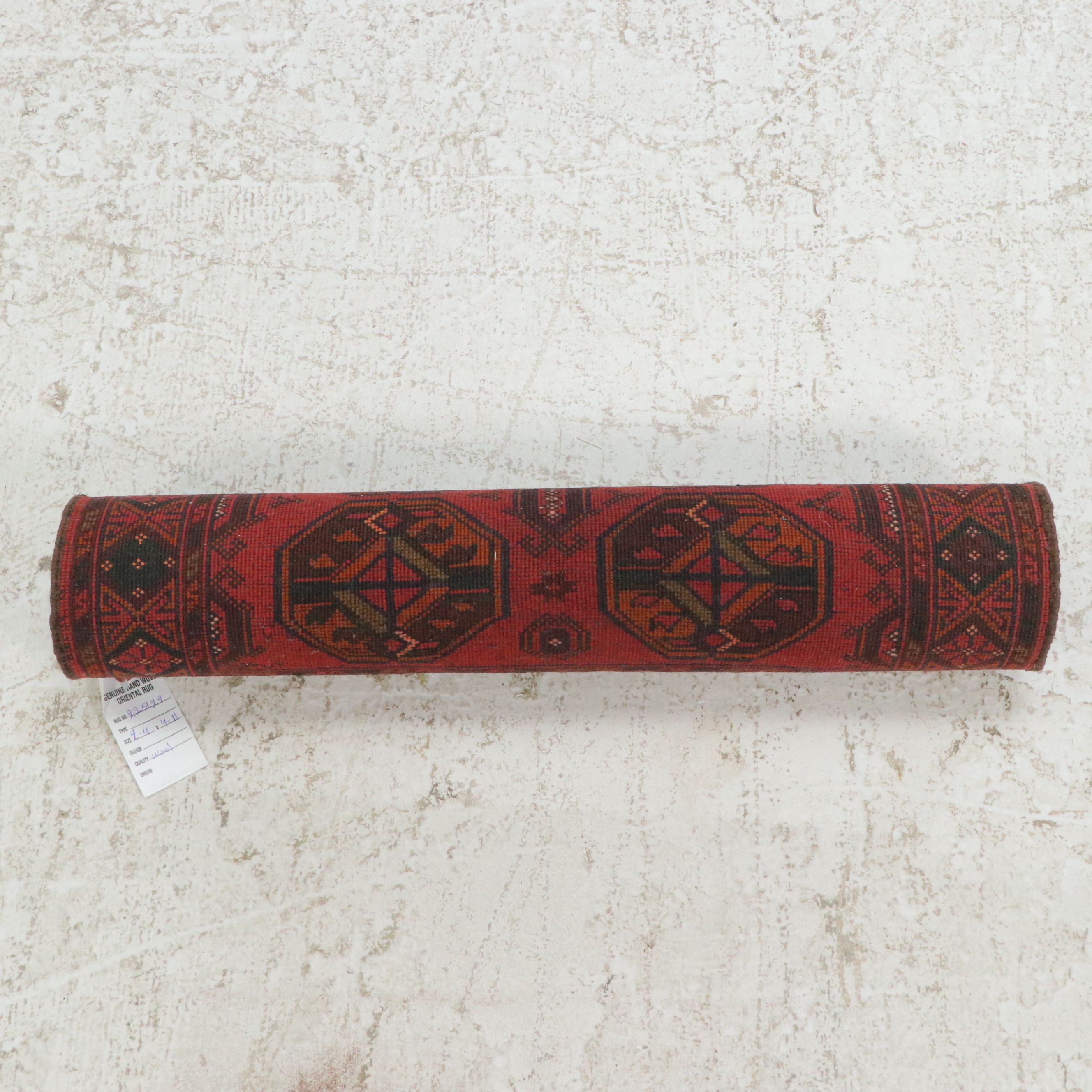 2'5 x 5' Hand-Knotted Afghan Turkmen Gul Area Rug