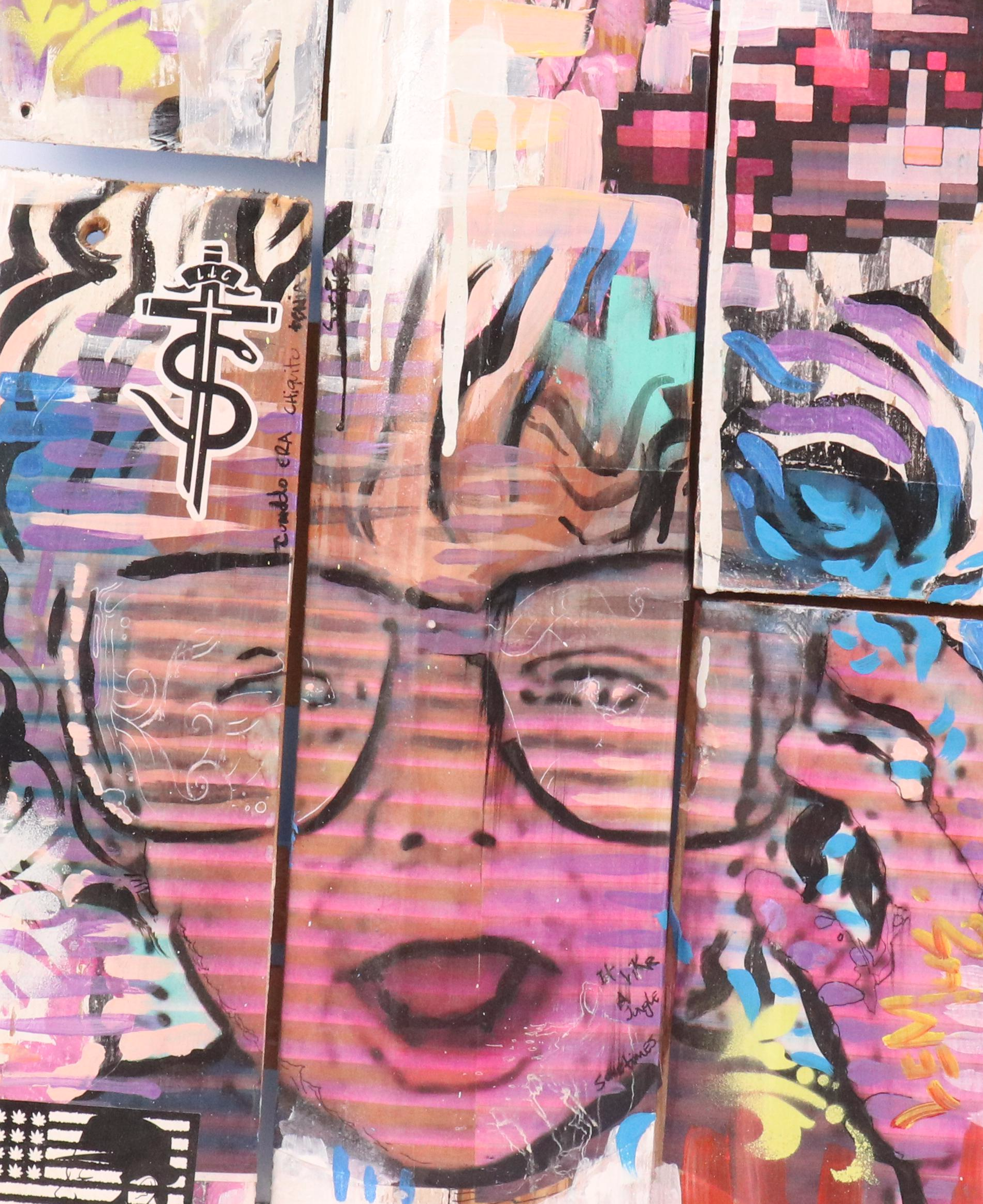 German Lemus Mixed Media Painting "My Baby Called," 2014