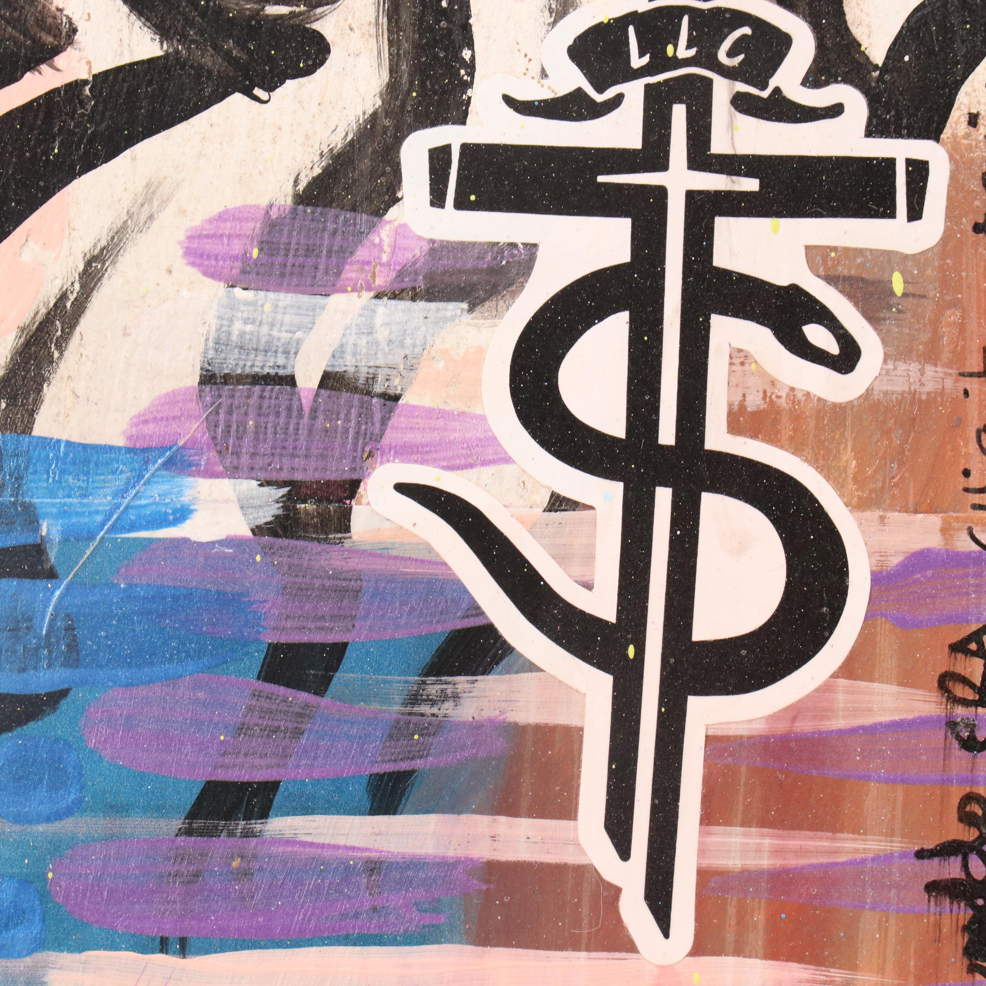 German Lemus Mixed Media Painting "My Baby Called," 2014