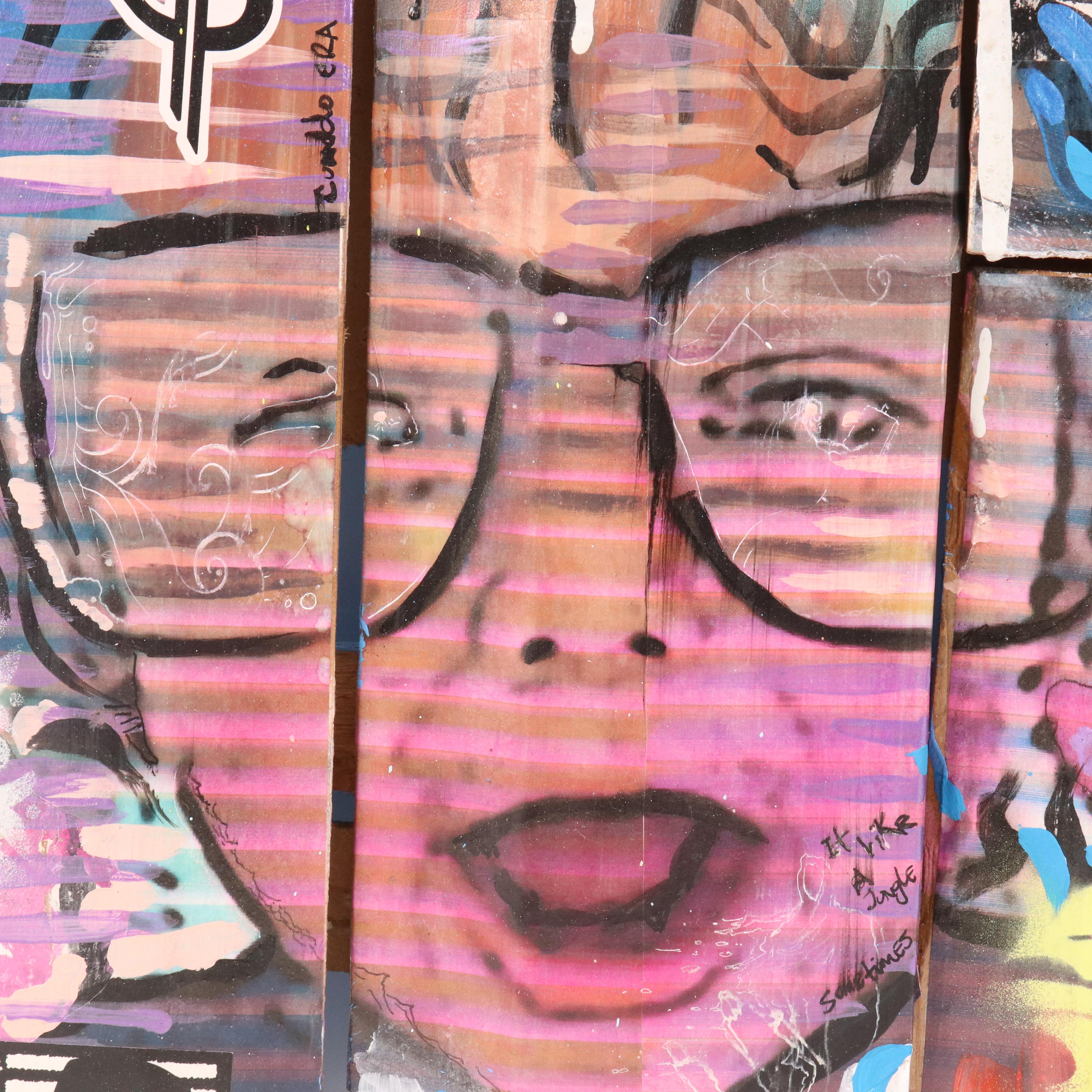 German Lemus Mixed Media Painting "My Baby Called," 2014