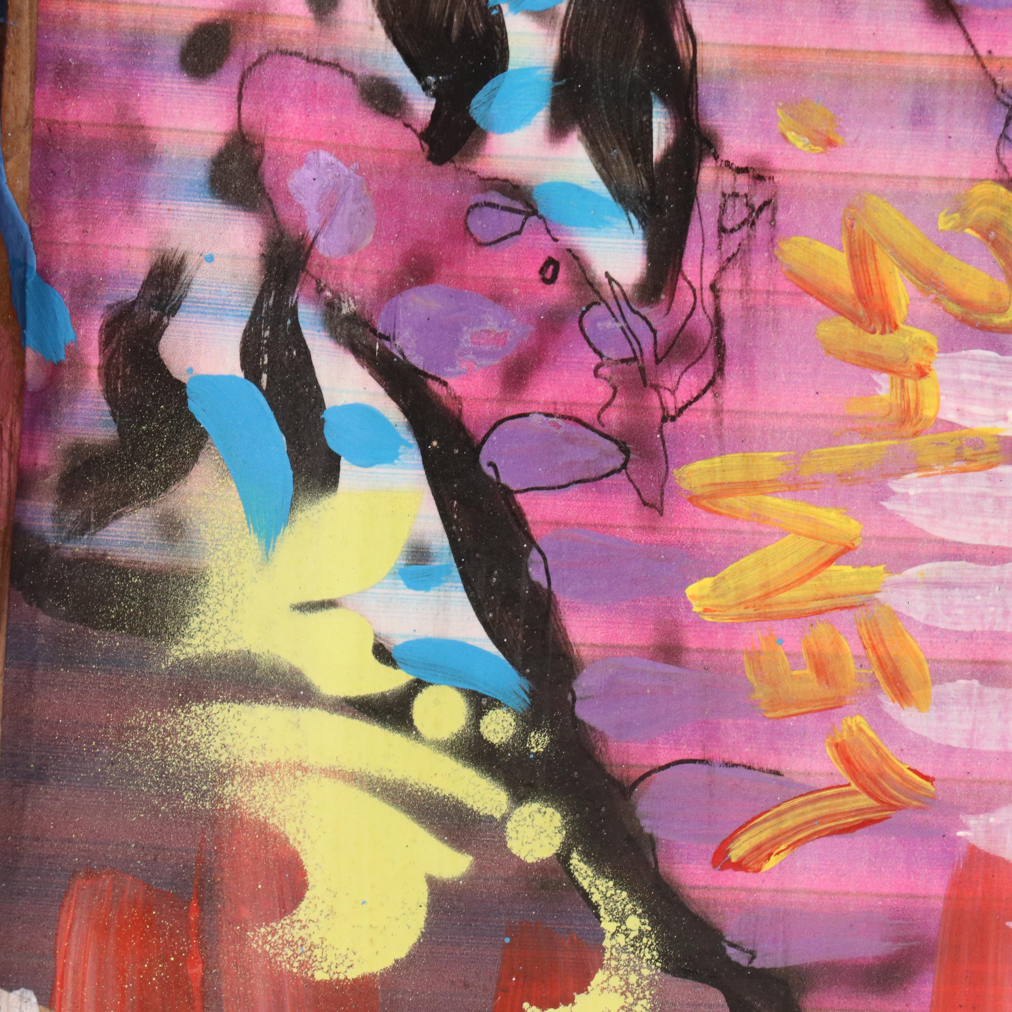 German Lemus Mixed Media Painting "My Baby Called," 2014