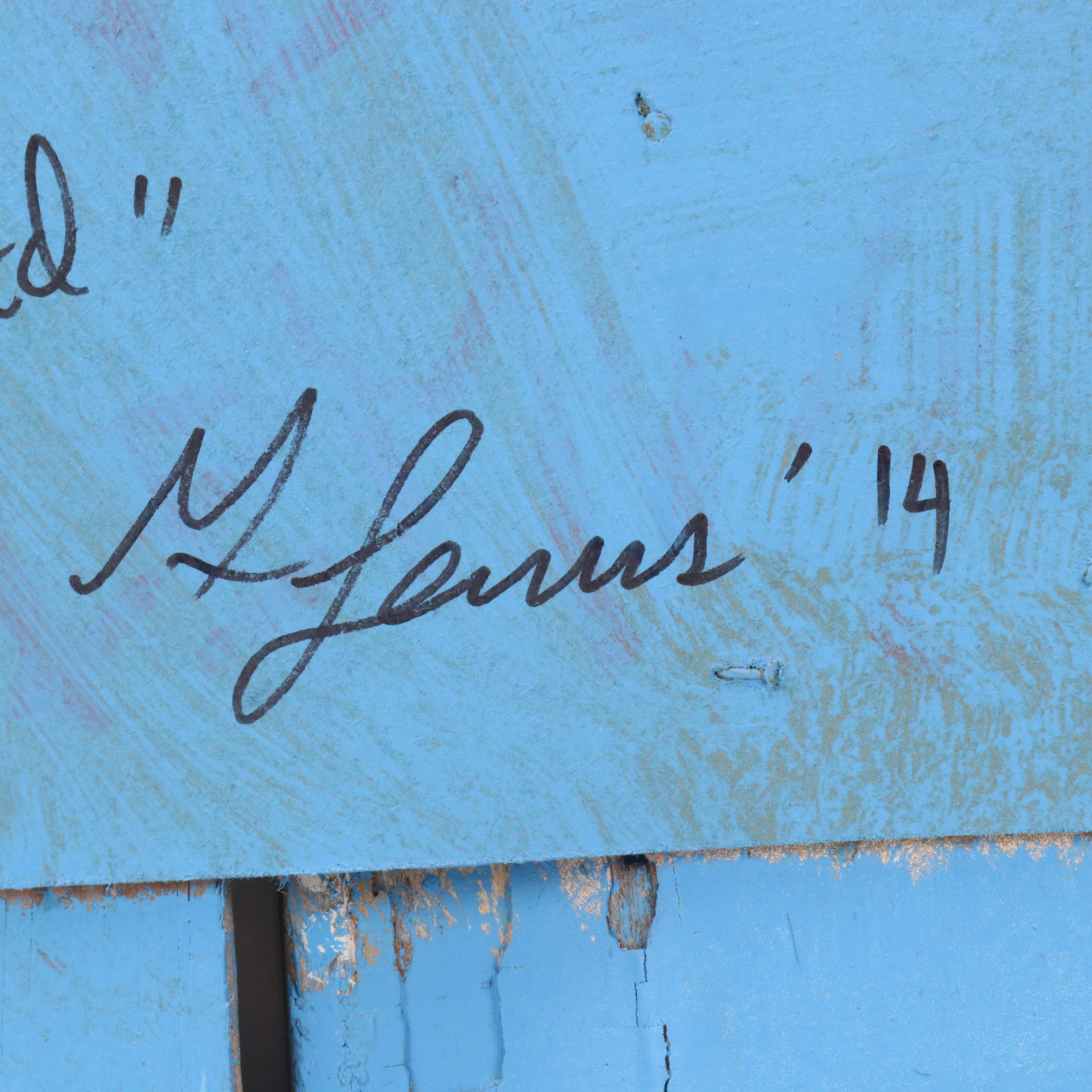 German Lemus Mixed Media Painting "My Baby Called," 2014