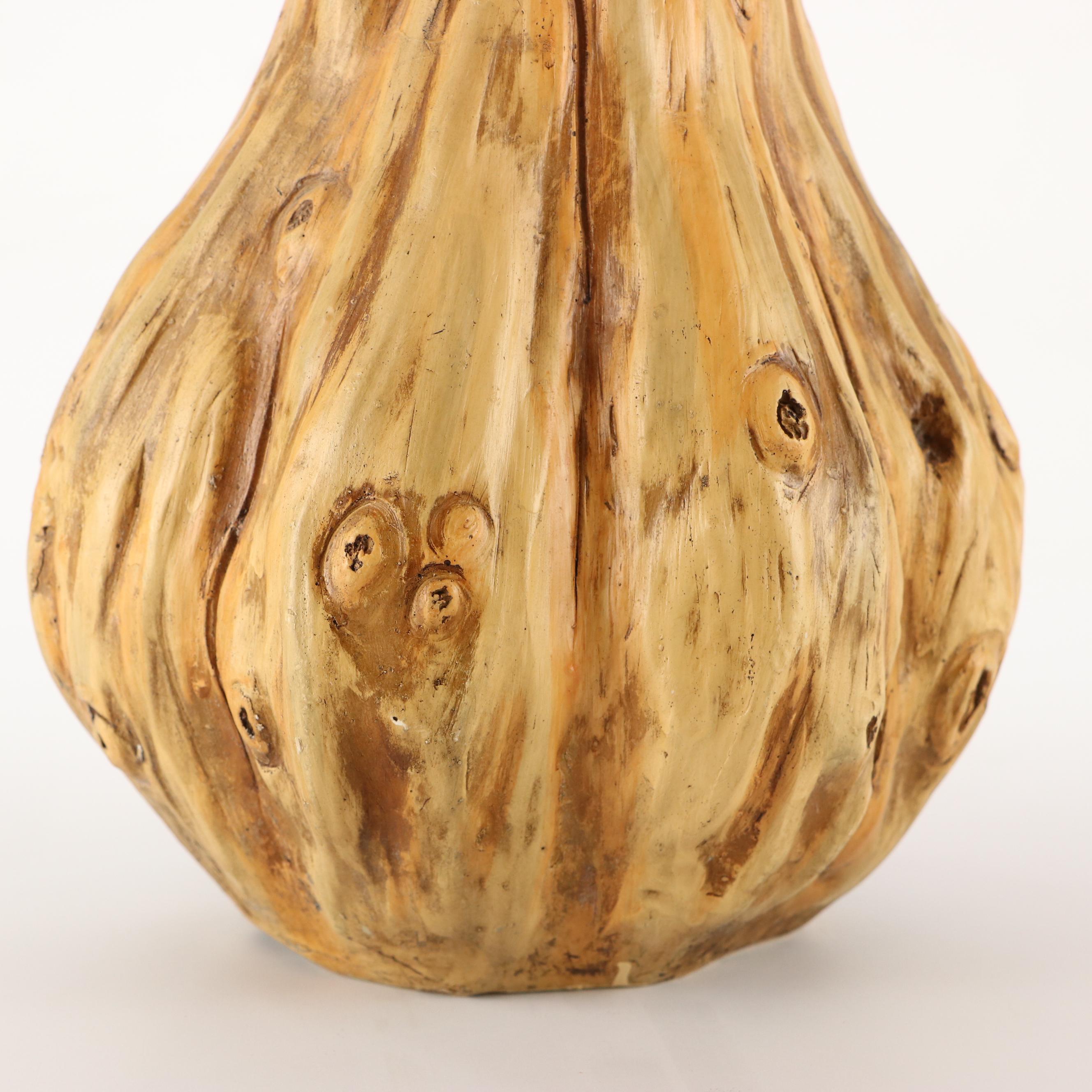 Ceramic Gourd Form Vase with Crepe Paper Flower Bouquet
