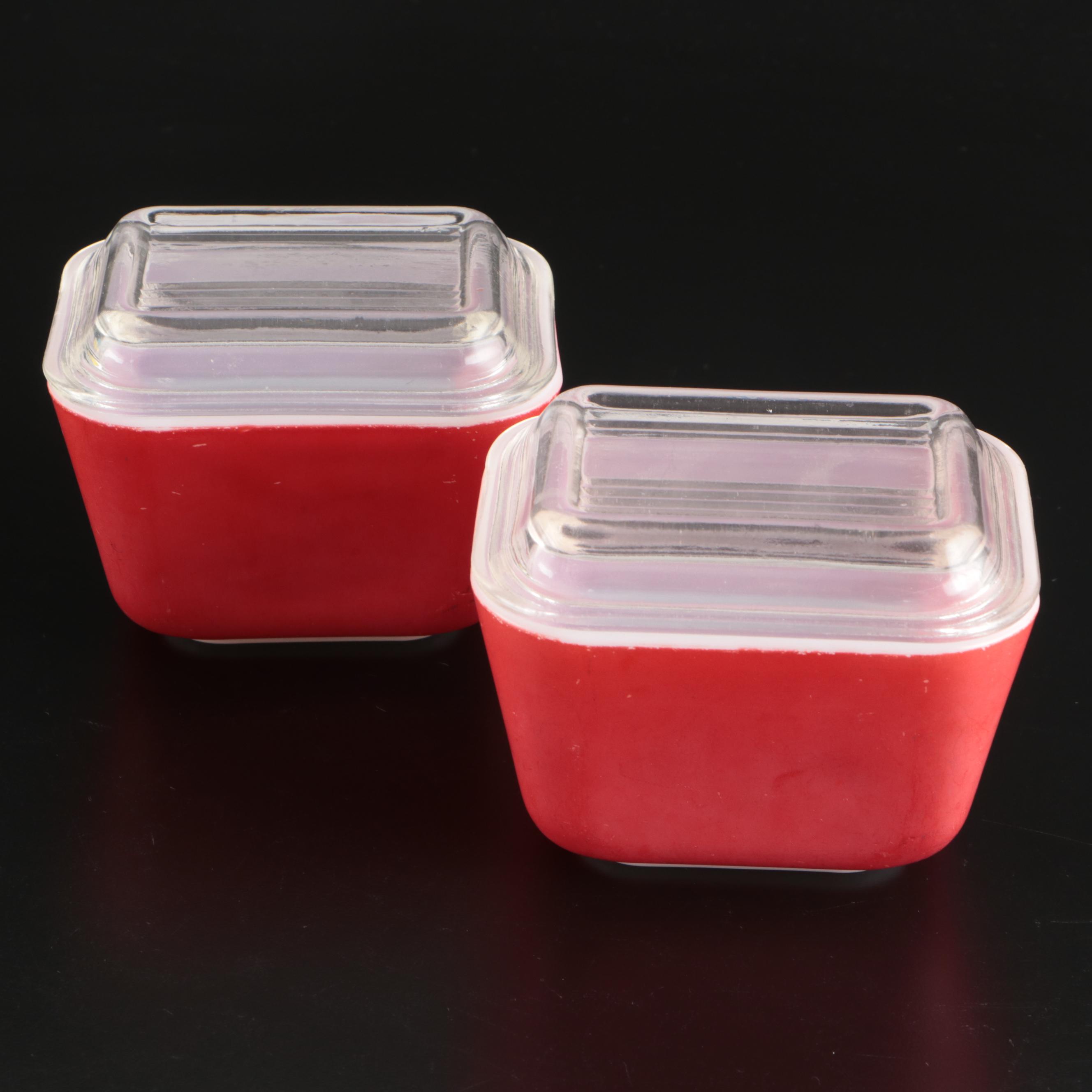 Pyrex Primary Color Glass Rectangular Bakers with Other Ceramic and Glass Ware