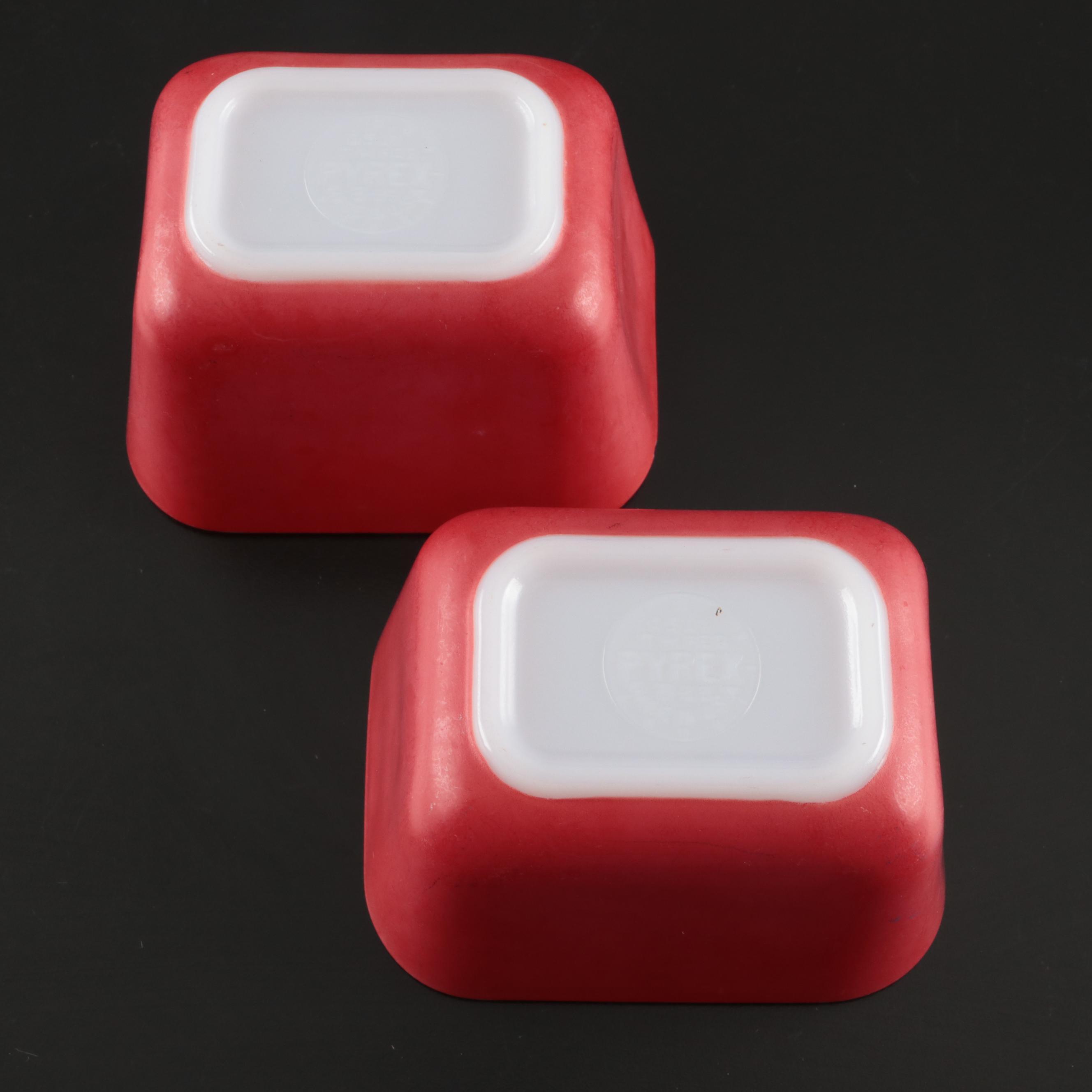 Pyrex Primary Color Glass Rectangular Bakers with Other Ceramic and Glass Ware