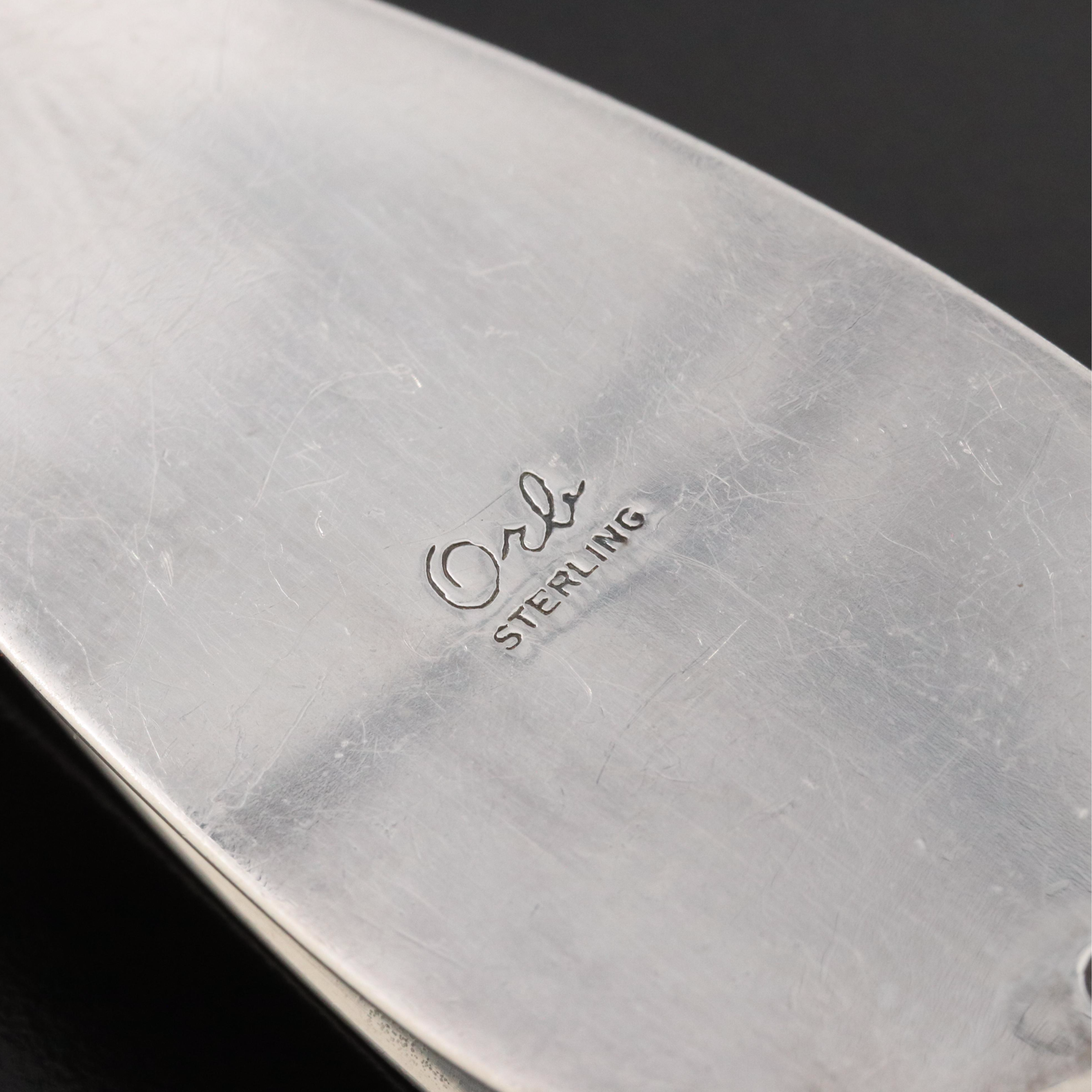 Otto Robert Bade Sterling Fluted Pendant Twist Bar Link Necklace