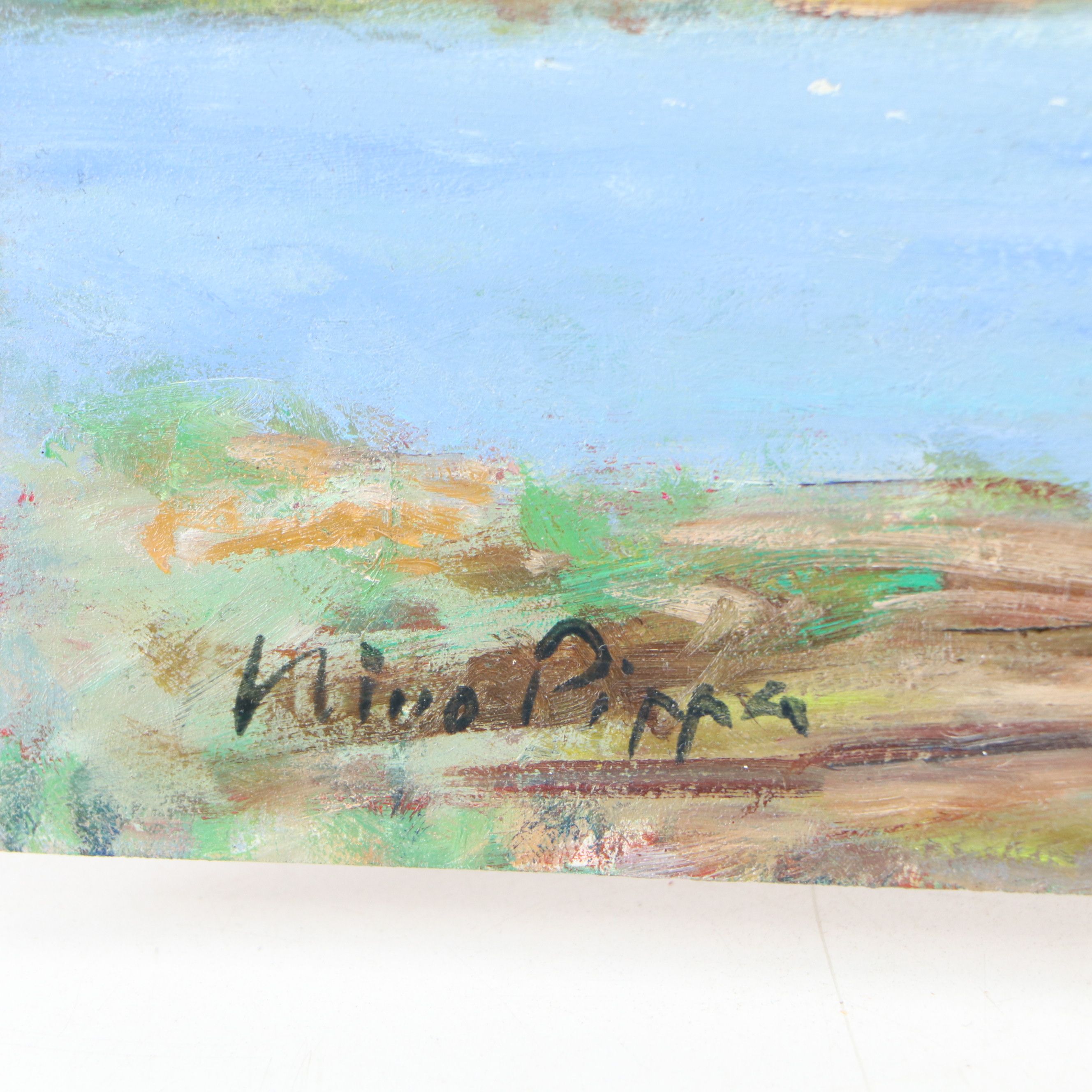 Nino Pippa Oil Painting "Provence - Jetty on the Rhone," 2018