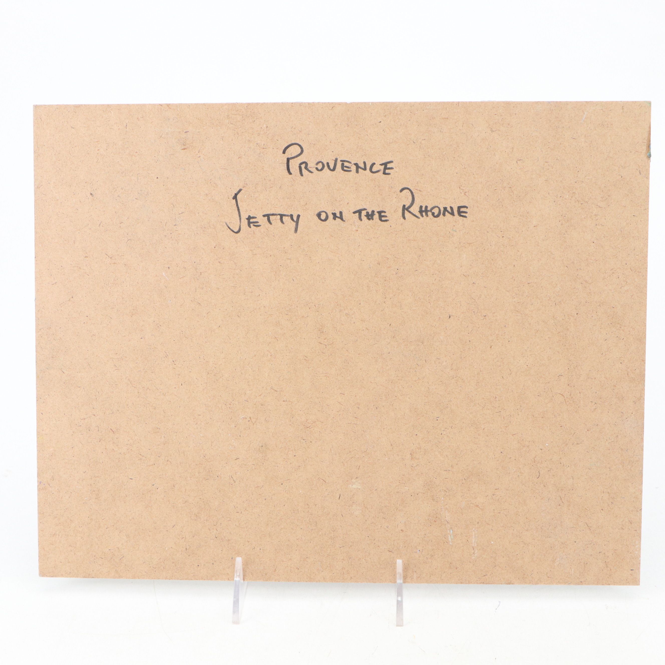 Nino Pippa Oil Painting "Provence - Jetty on the Rhone," 2018