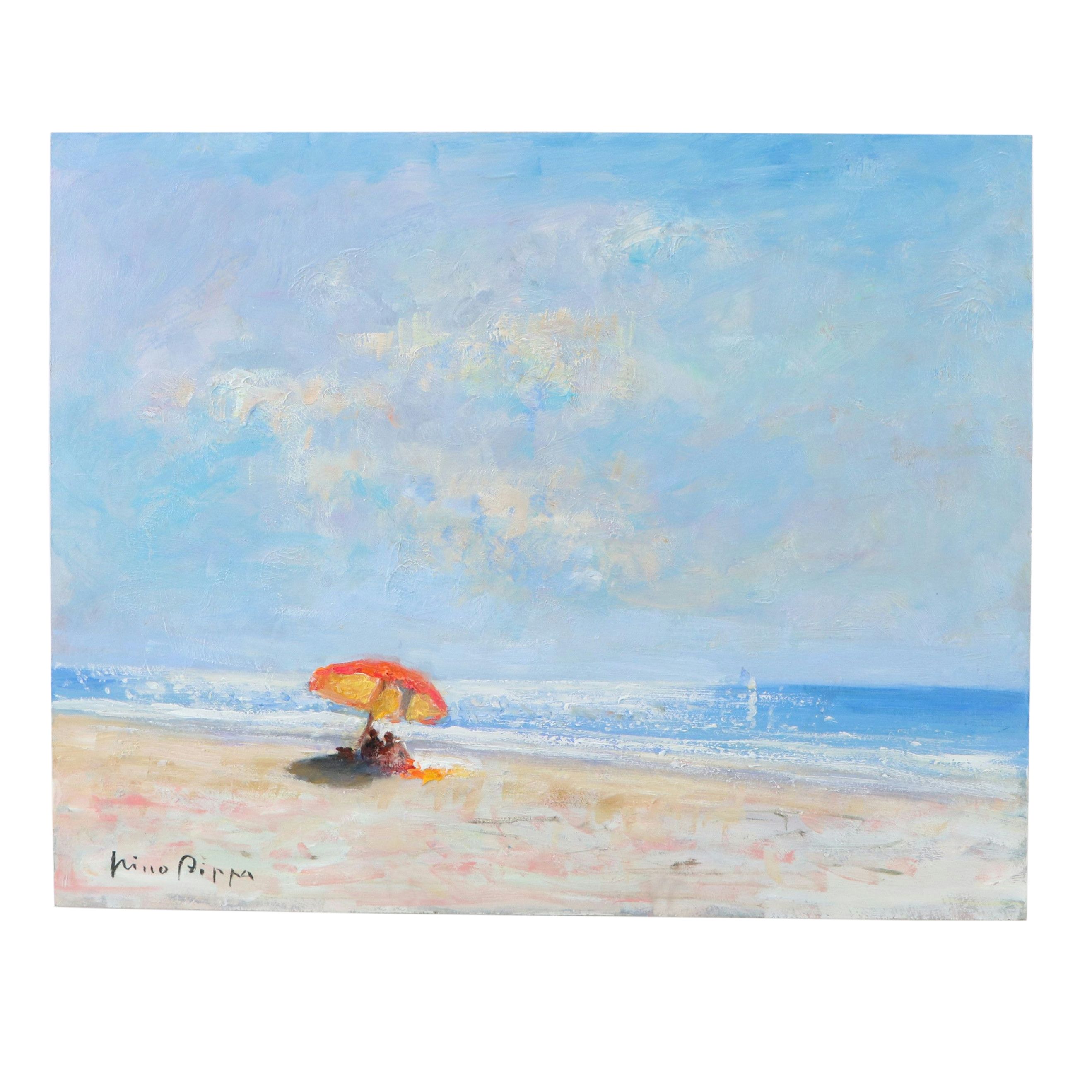 Nino Pippa Oil Painting "Cape Hatteras - Easter Sunday At The Beach," 2023