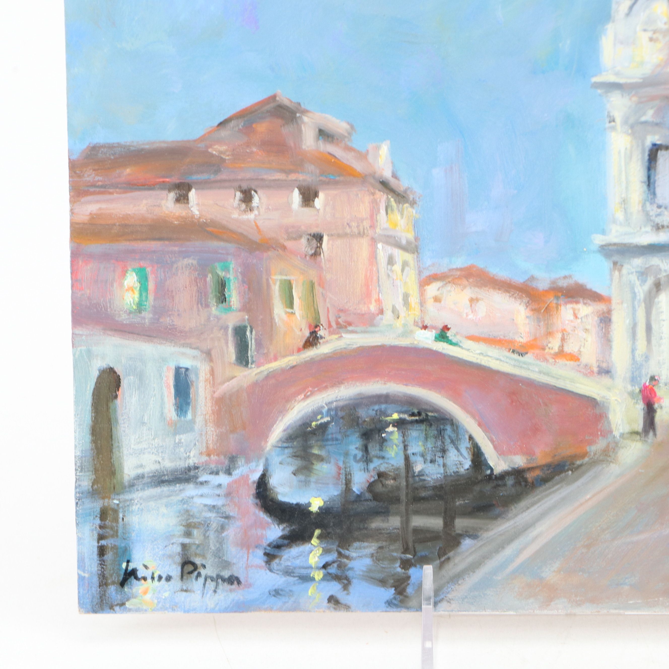 Nino Pippa Oil Painting "Venice - Campo San Zanipolo," 2018