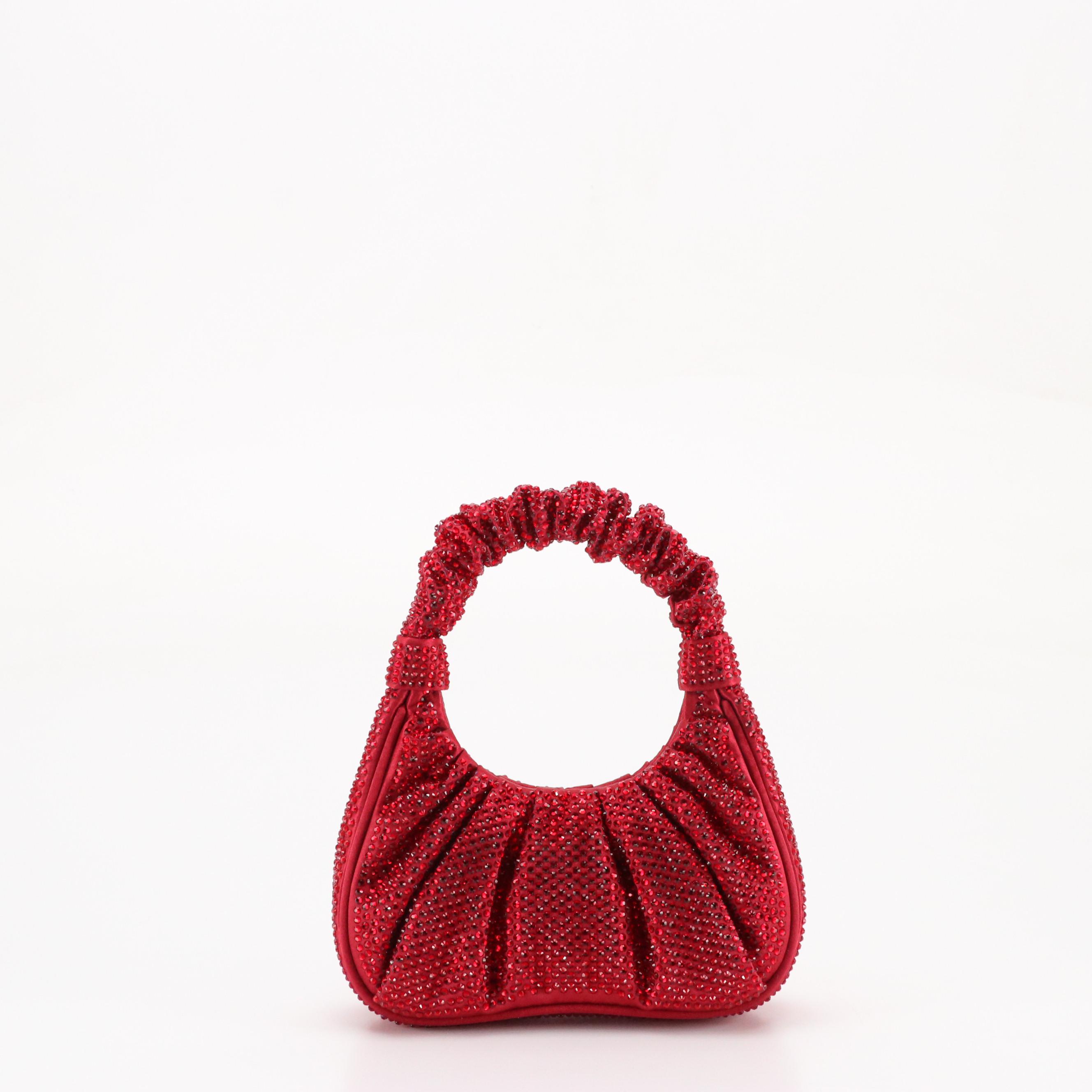 JW Pei Gabbi Rhinestone Ruched Hobo Bag and Zac Posen Silver Beaded Two-Way Bag