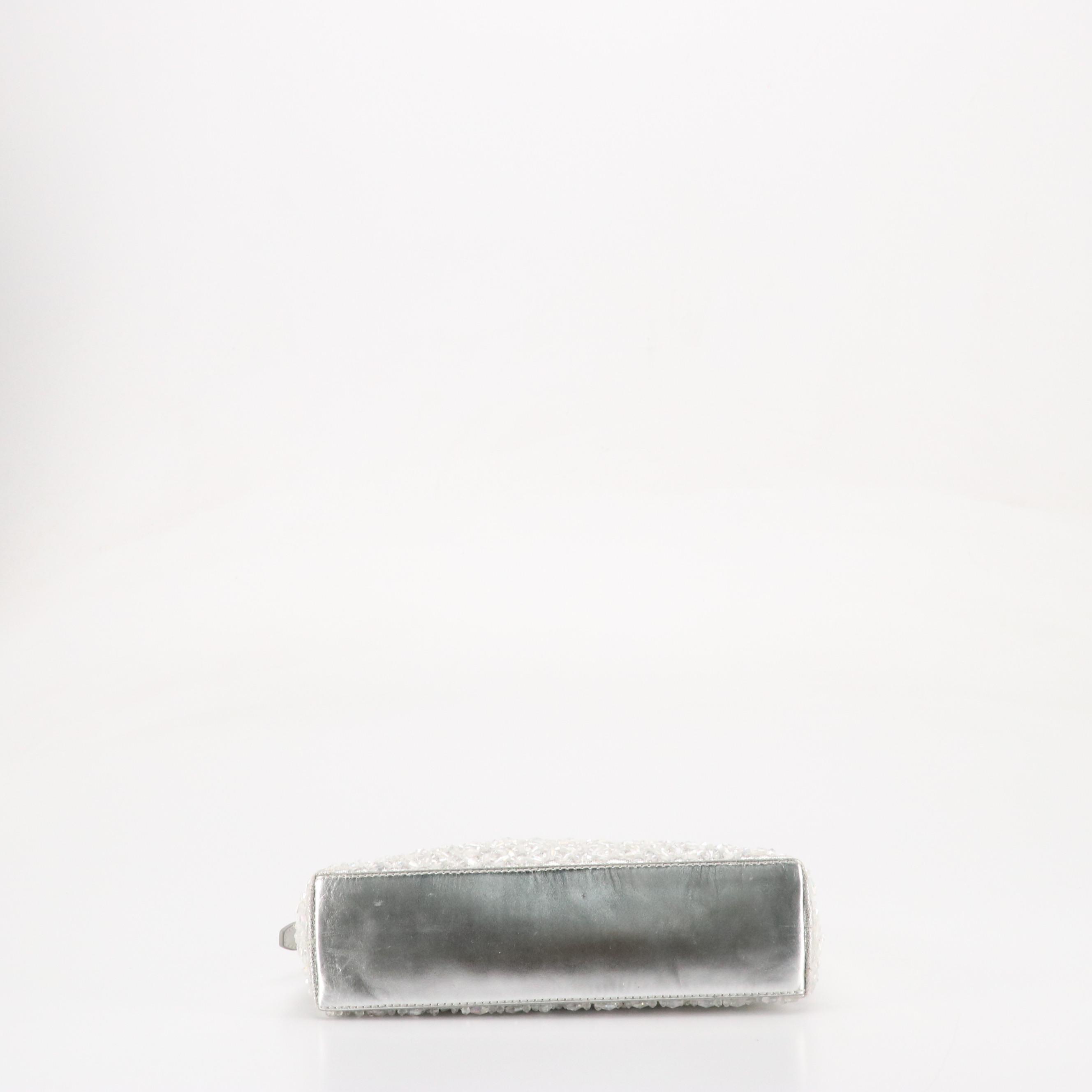 JW Pei Gabbi Rhinestone Ruched Hobo Bag and Zac Posen Silver Beaded Two-Way Bag