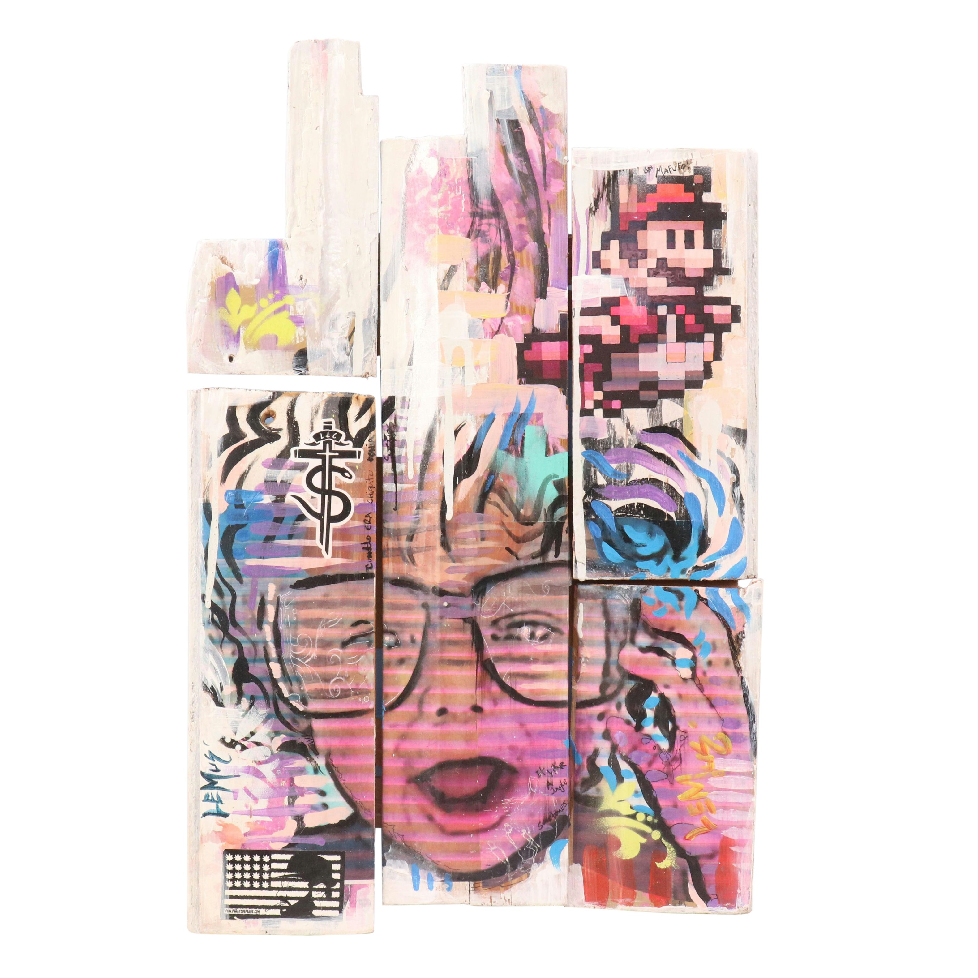 German Lemus Mixed Media Painting "My Baby Called," 2014