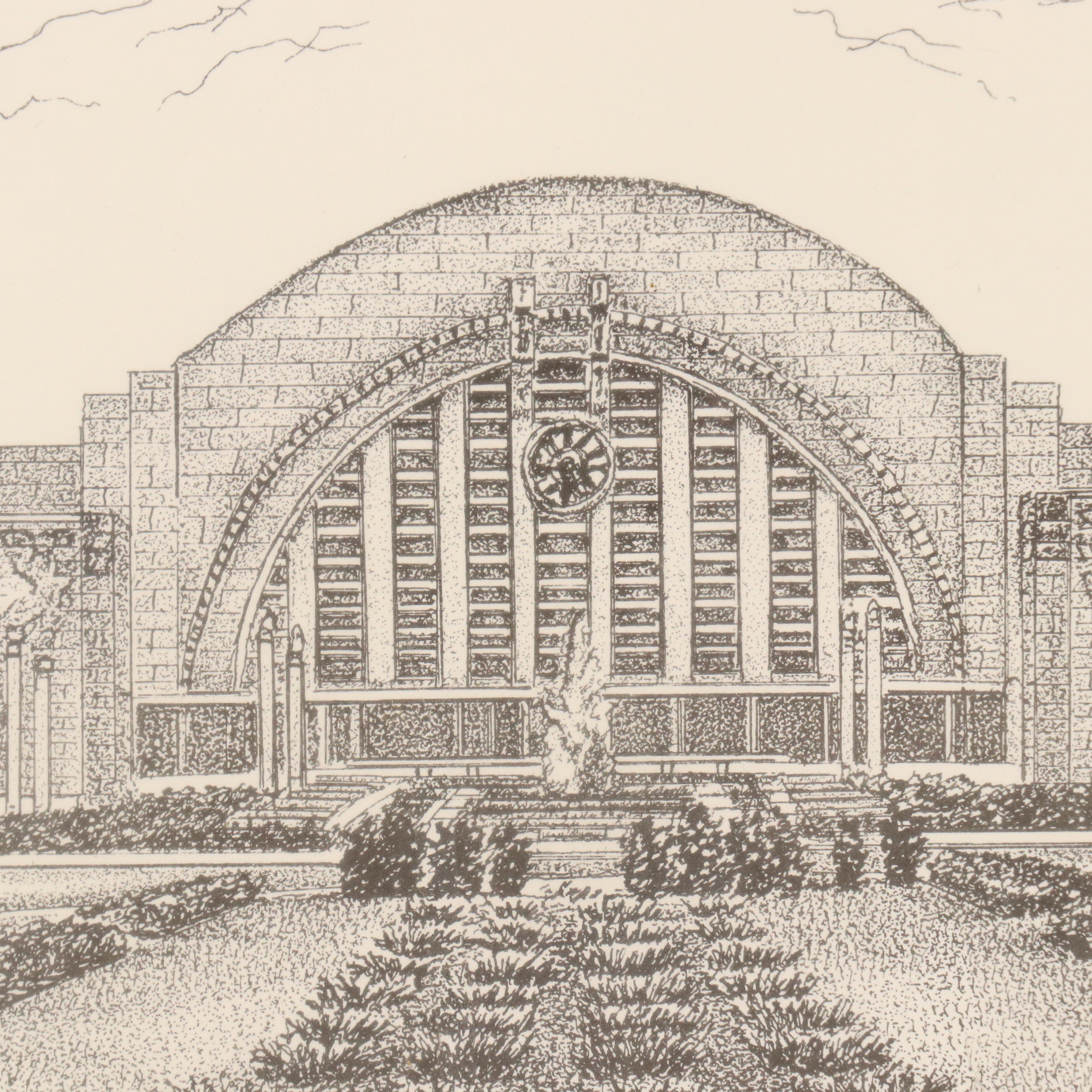 Ted W. Fickisen Lithograph "Union Terminal," 1992