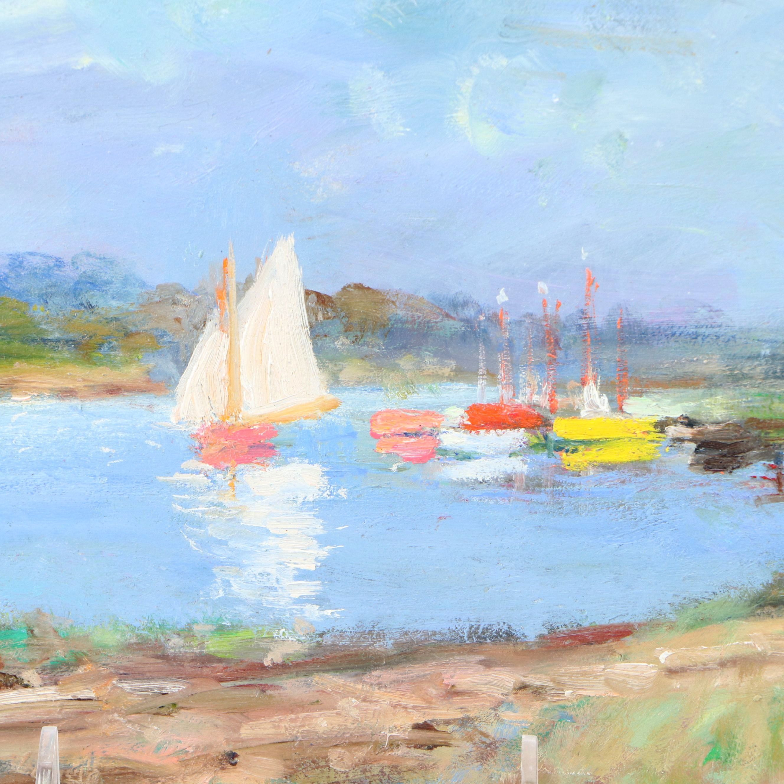 Nino Pippa Oil Painting "Provence - Jetty on the Rhone," 2018