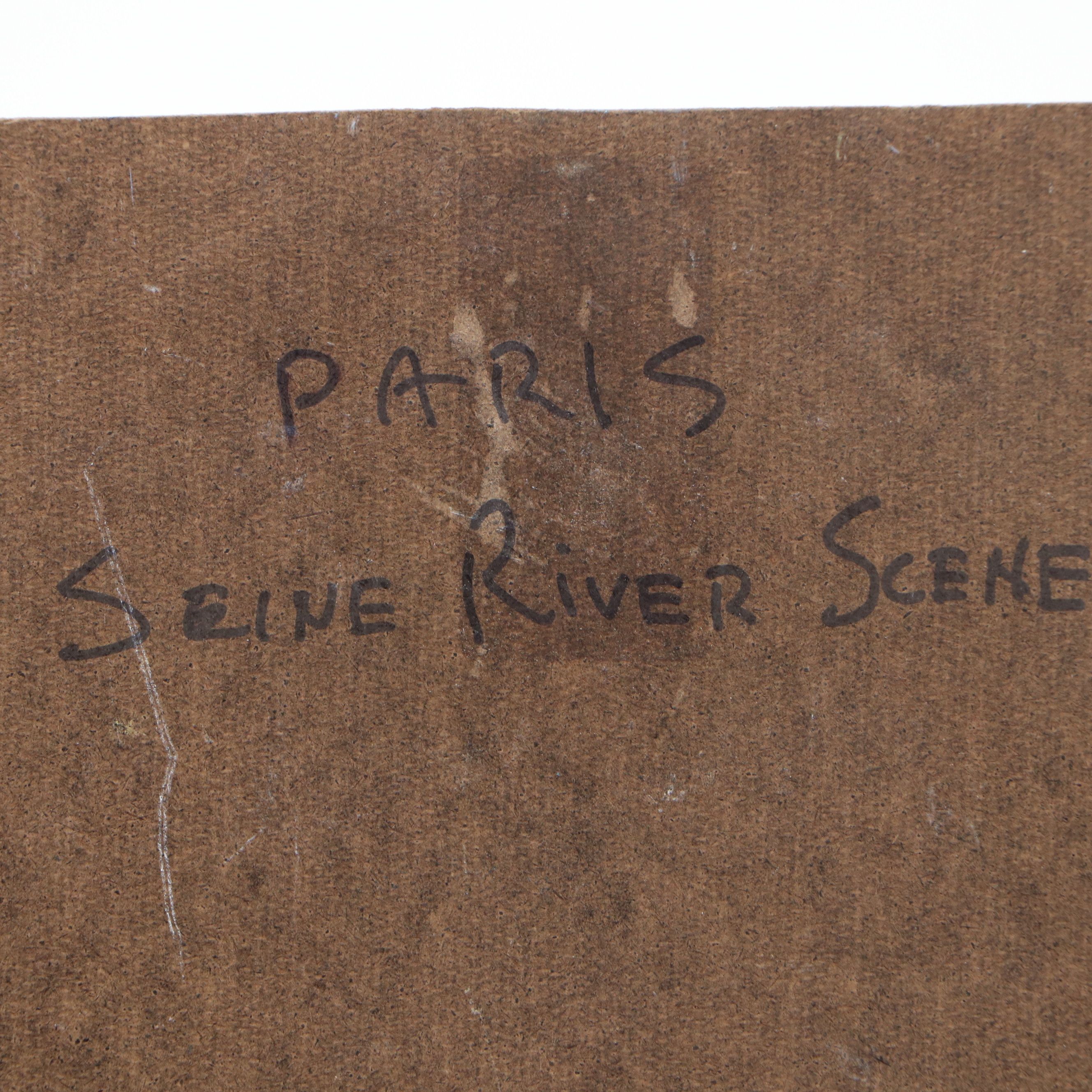 Nino Pippa Oil Painting "Paris - Seine River Scene," 2019