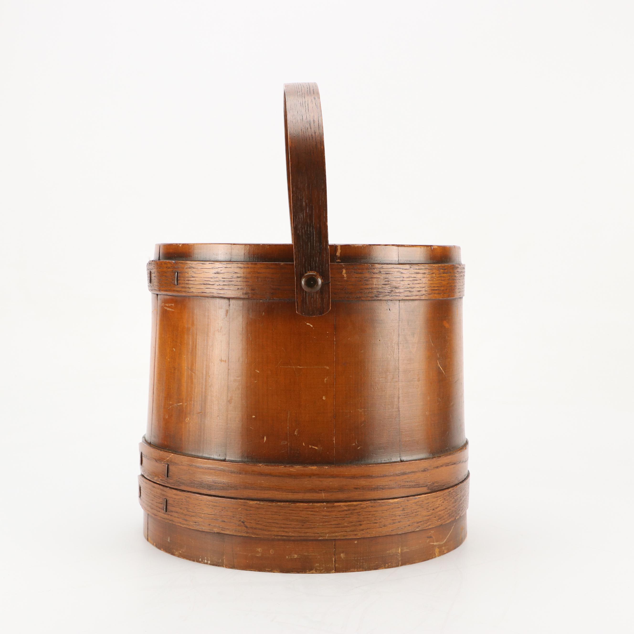 Primitive Style Wood Firkin Bucket