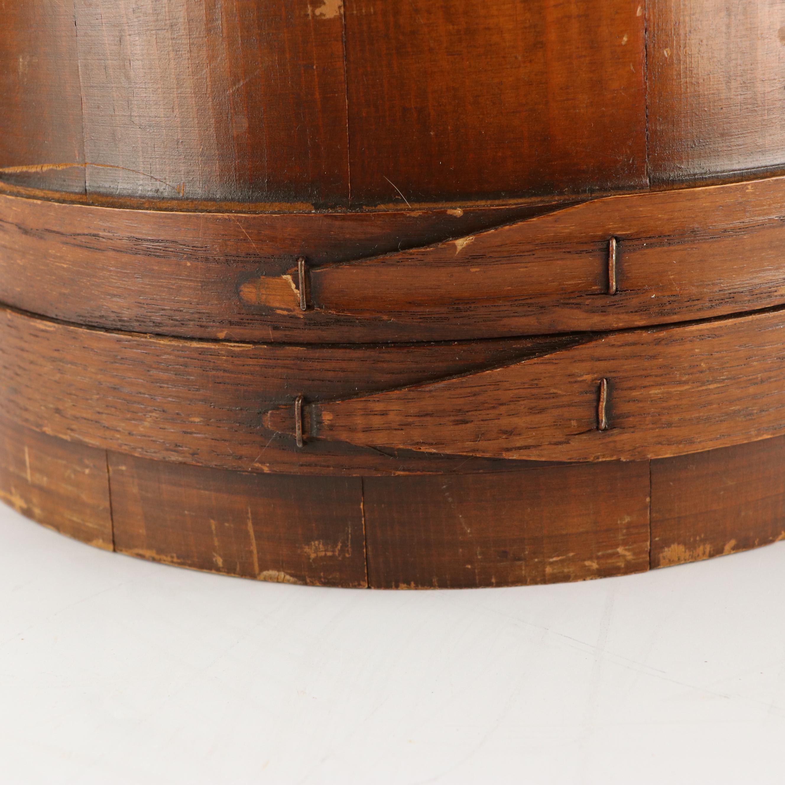 Primitive Style Wood Firkin Bucket