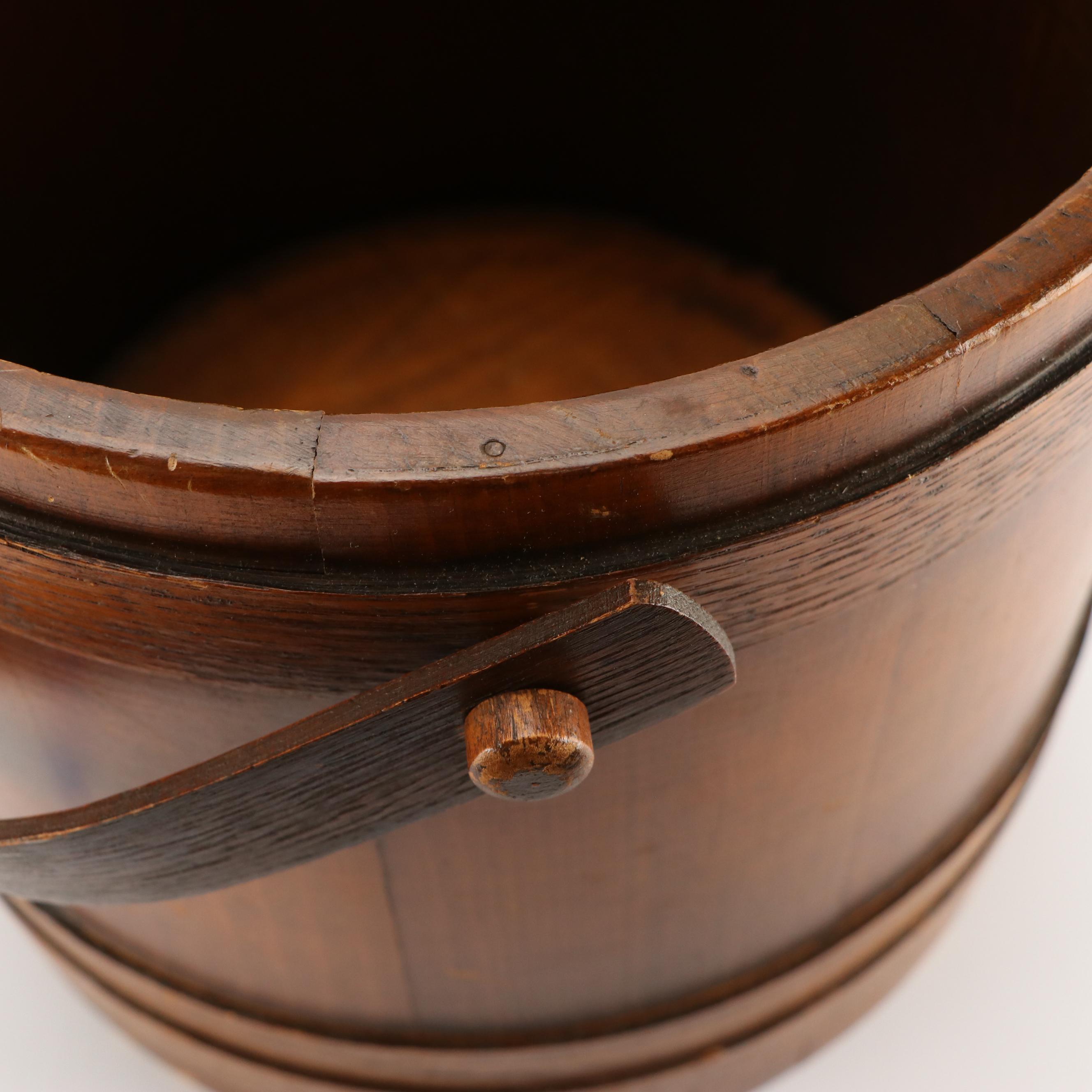 Primitive Style Wood Firkin Bucket