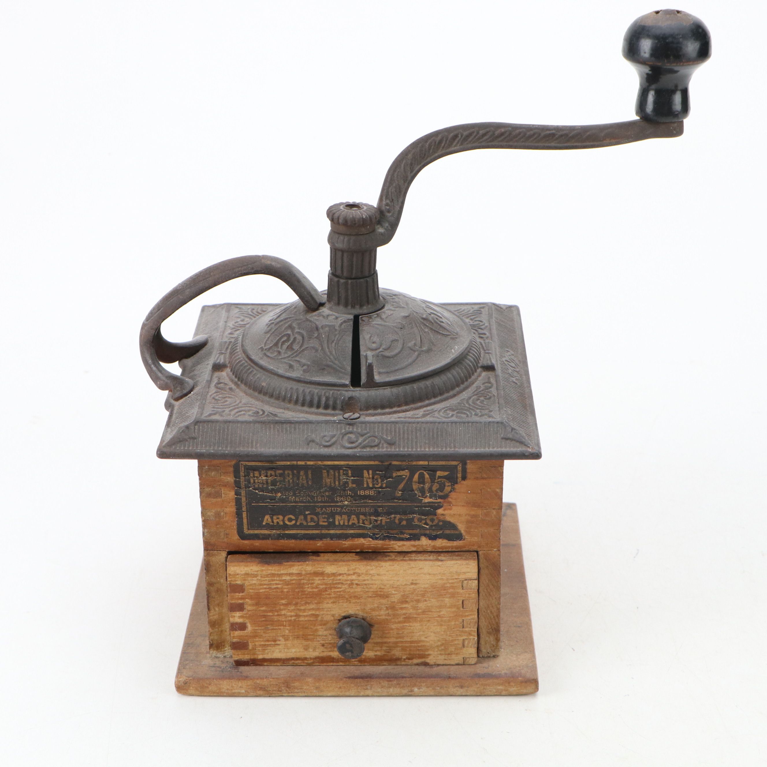 Arcade Imperial Mill No. 705 with Other Victorian Wood and Metal Coffee Grinder