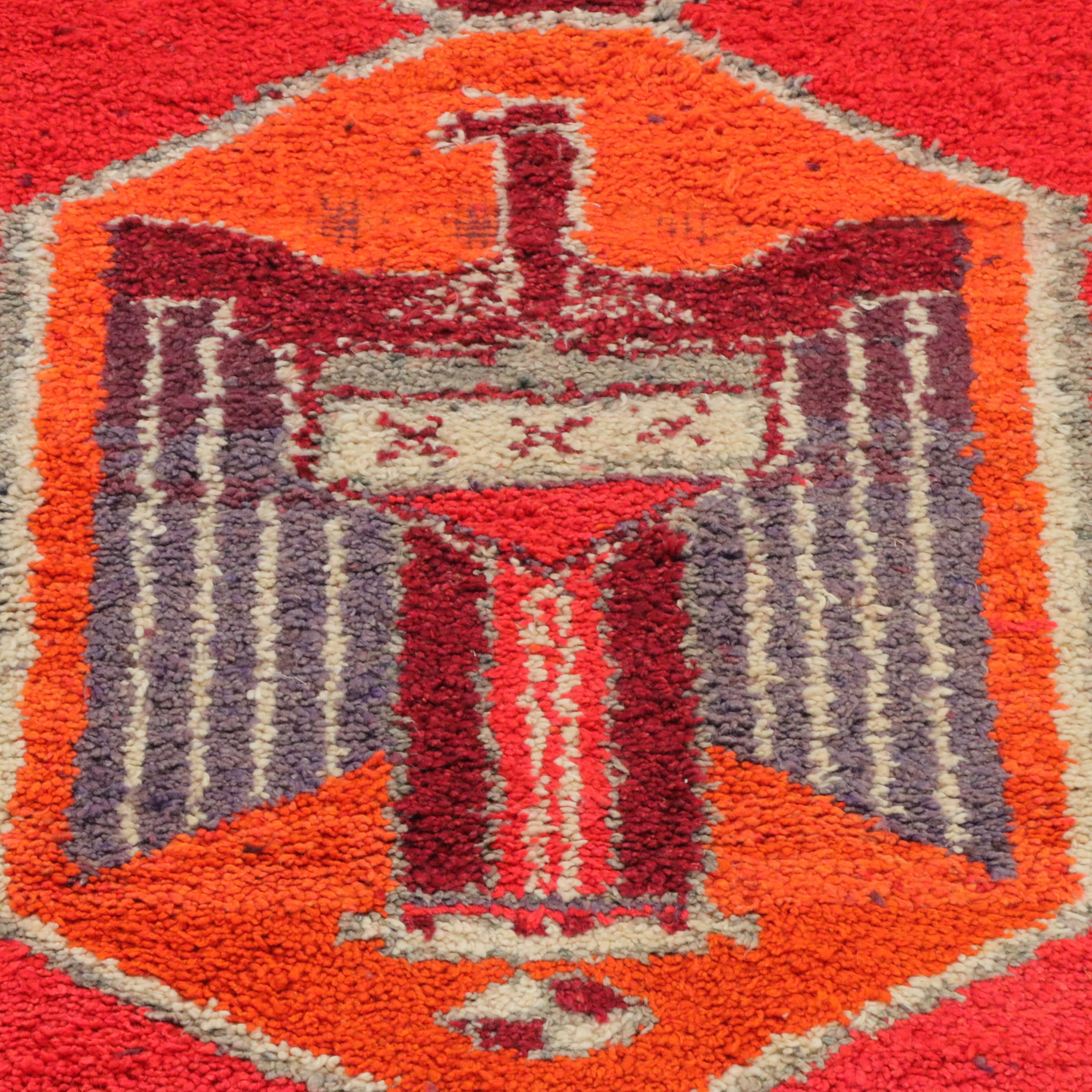 3'5 x 9'11 Hand-Knotted Moroccan Berber Carpet Runner Long Rug