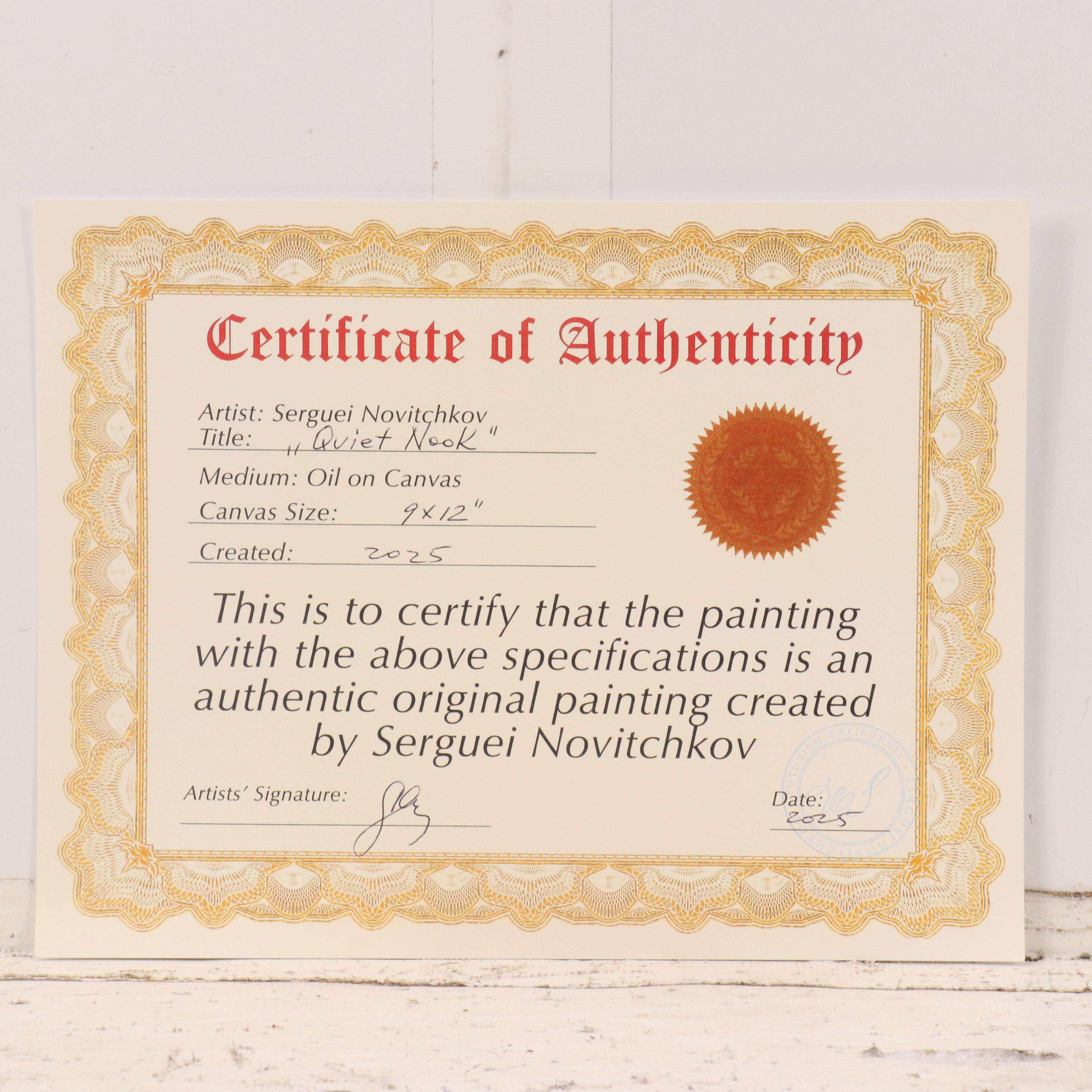 Serguei Novitchkov Stylized Oil Painting "Quiet Nook," 2025