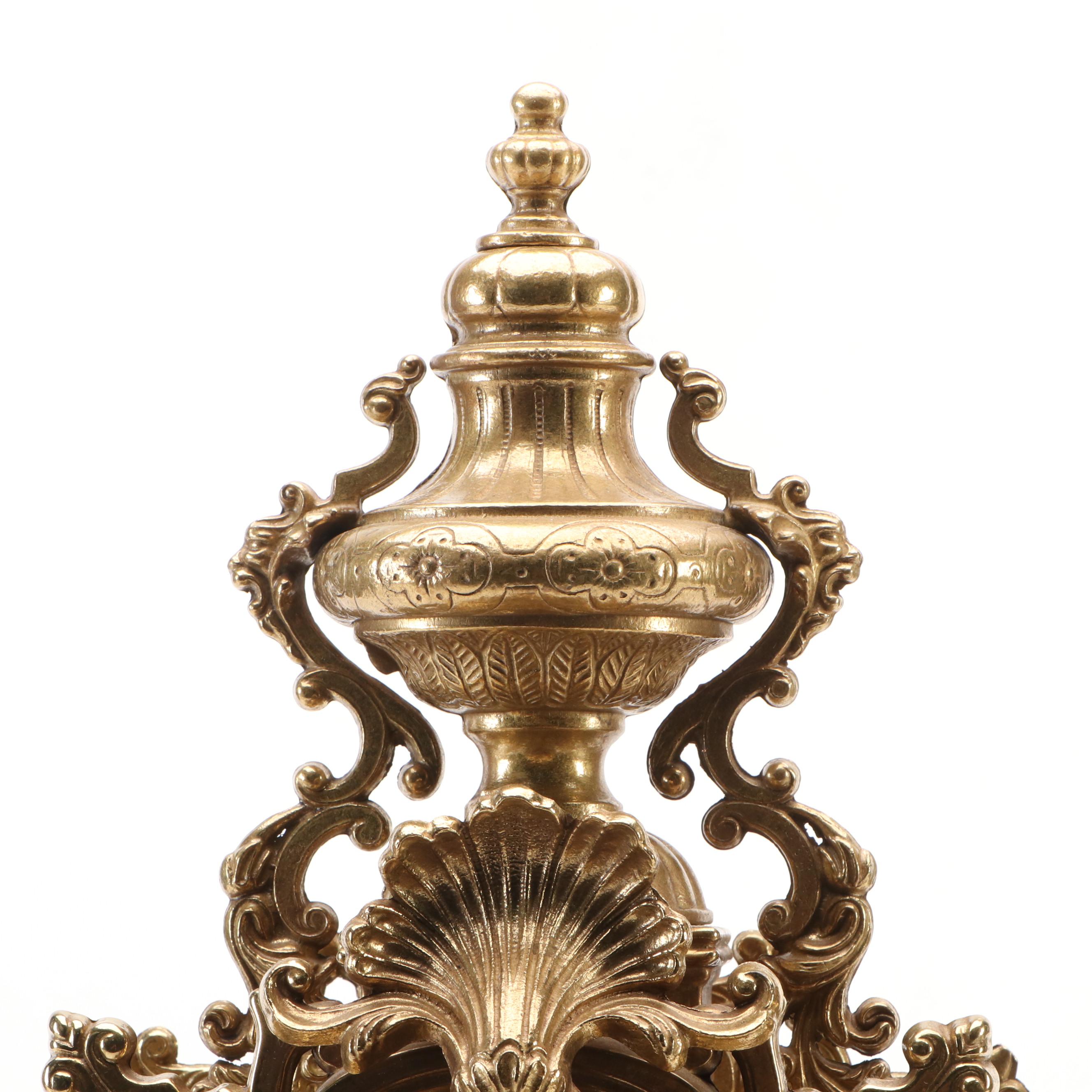 Franz Hermle Imperial Italian Ornate Gilt Metal Mantel Clock