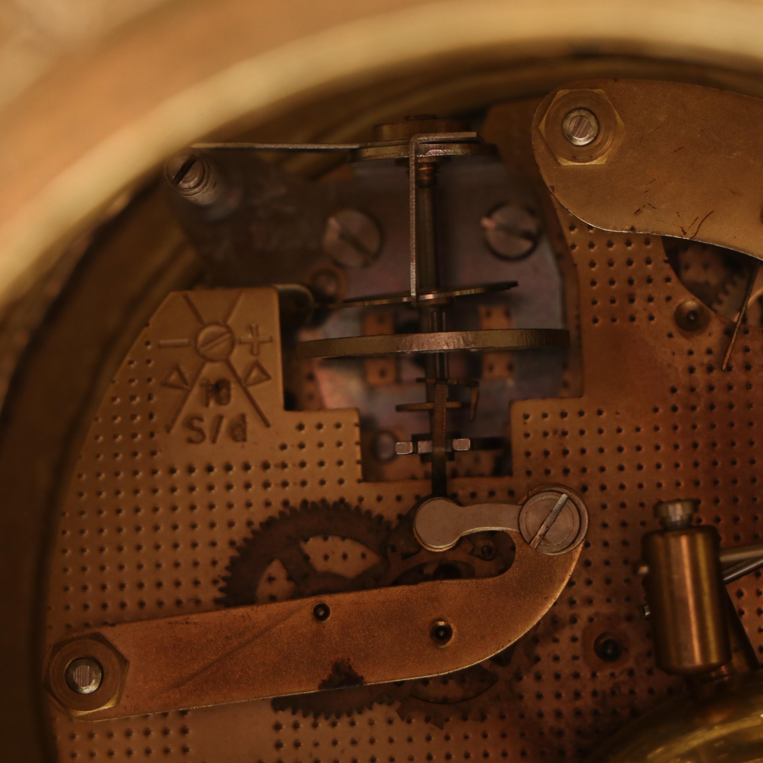 Franz Hermle Imperial Italian Ornate Gilt Metal Mantel Clock