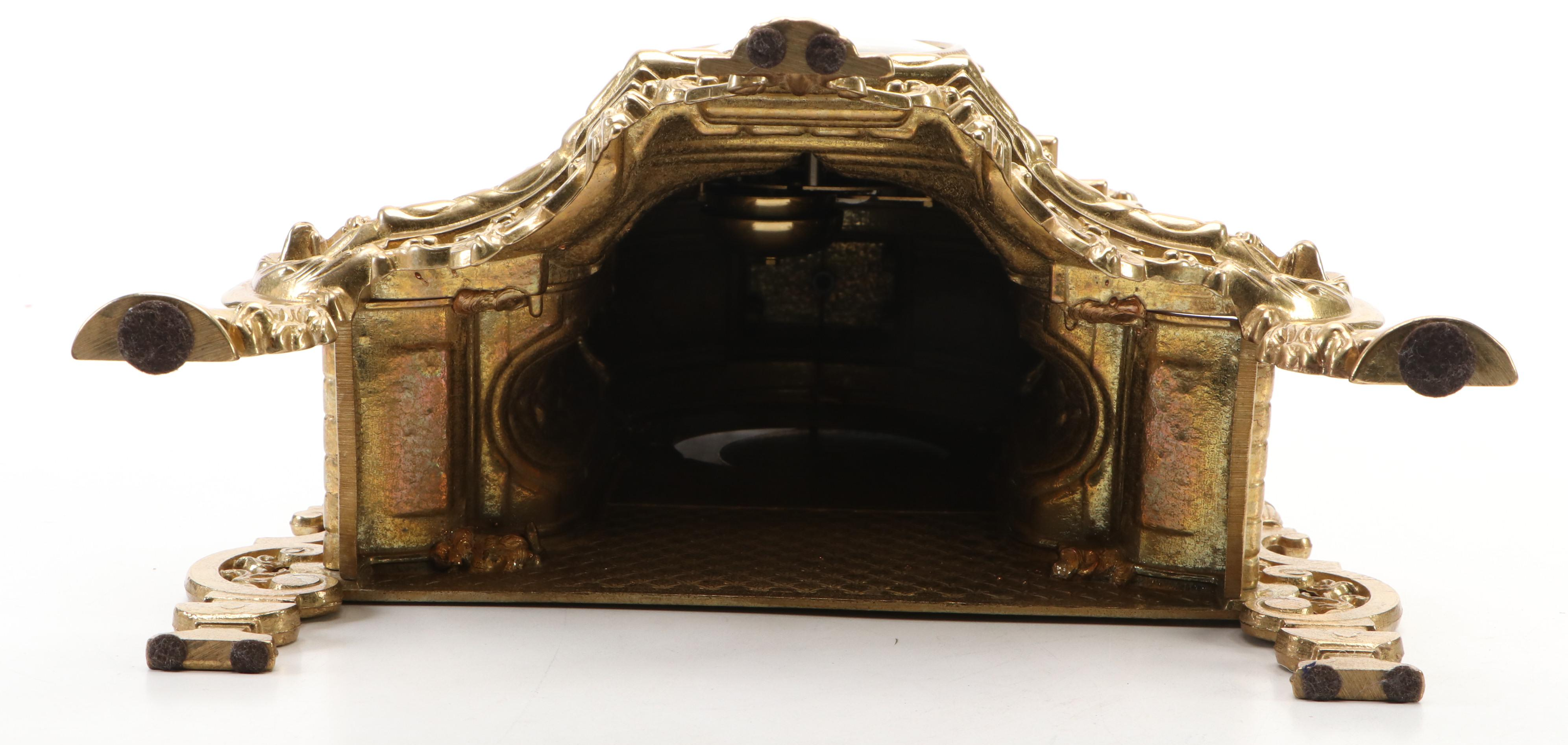 Franz Hermle Imperial Italian Ornate Gilt Metal Mantel Clock