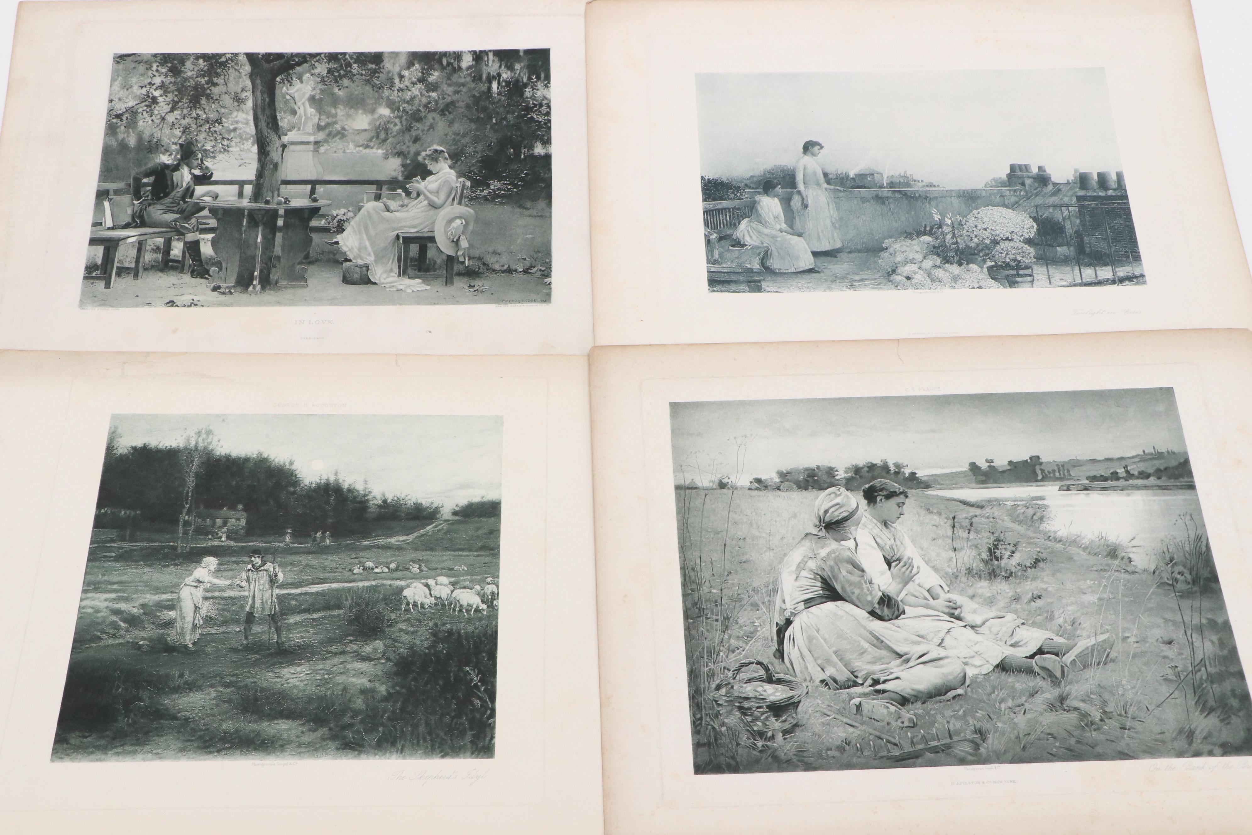 Lot of Photogravures After Various Artists, Late 19th or 20th Century