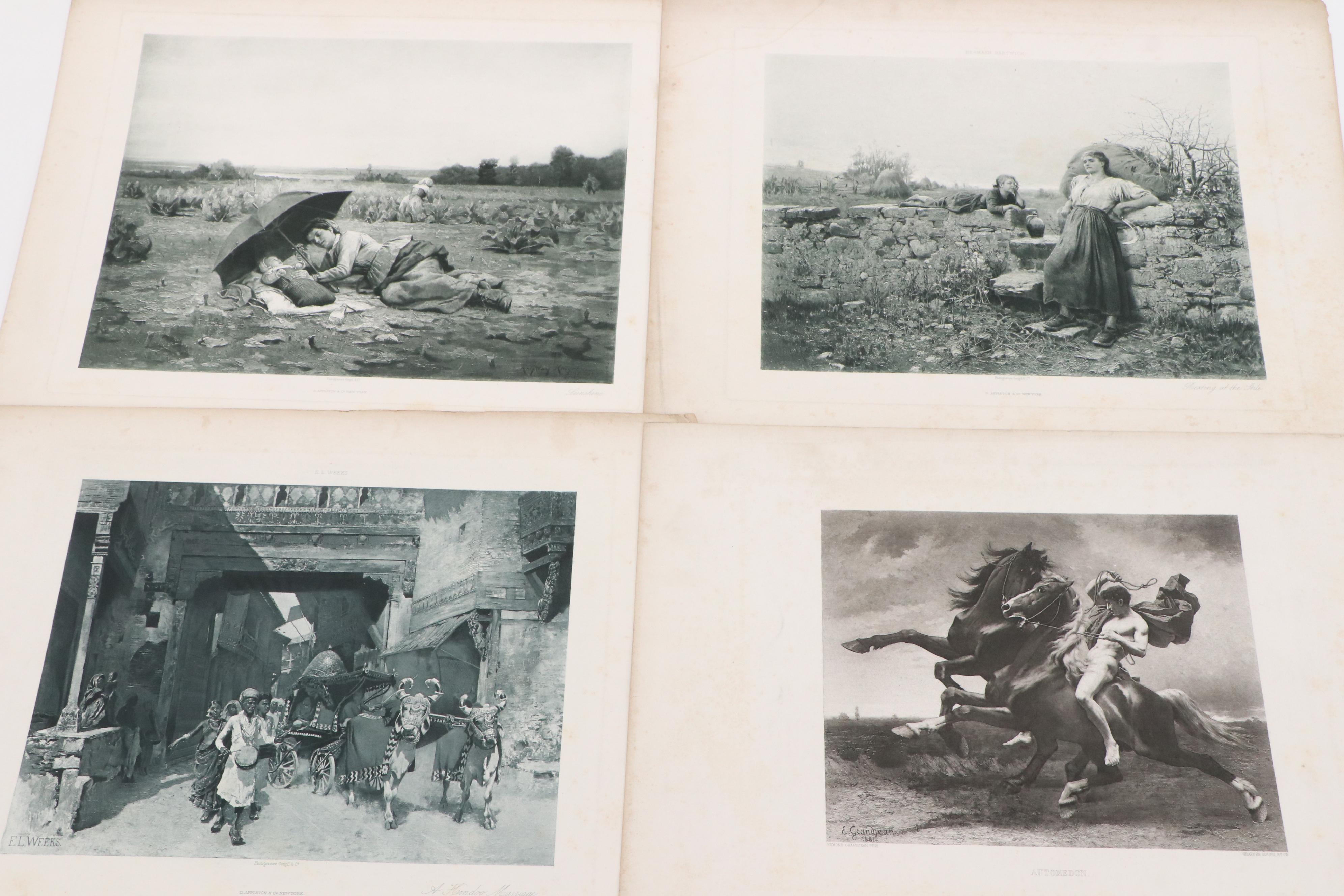 Lot of Photogravures After Various Artists, Late 19th or 20th Century