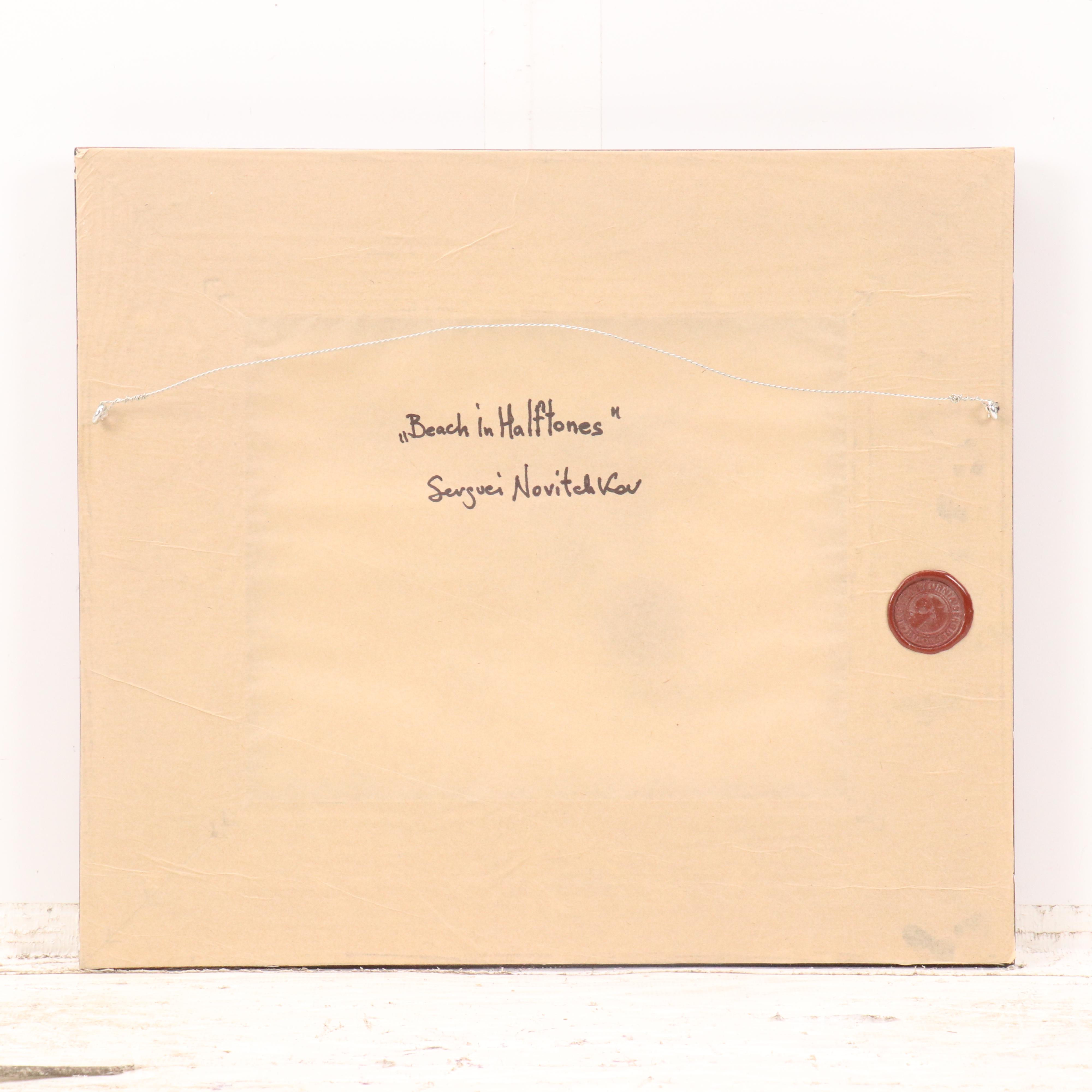 Serguei Novitchkov Stylized Oil Painting "Beach in Halftones," 2025