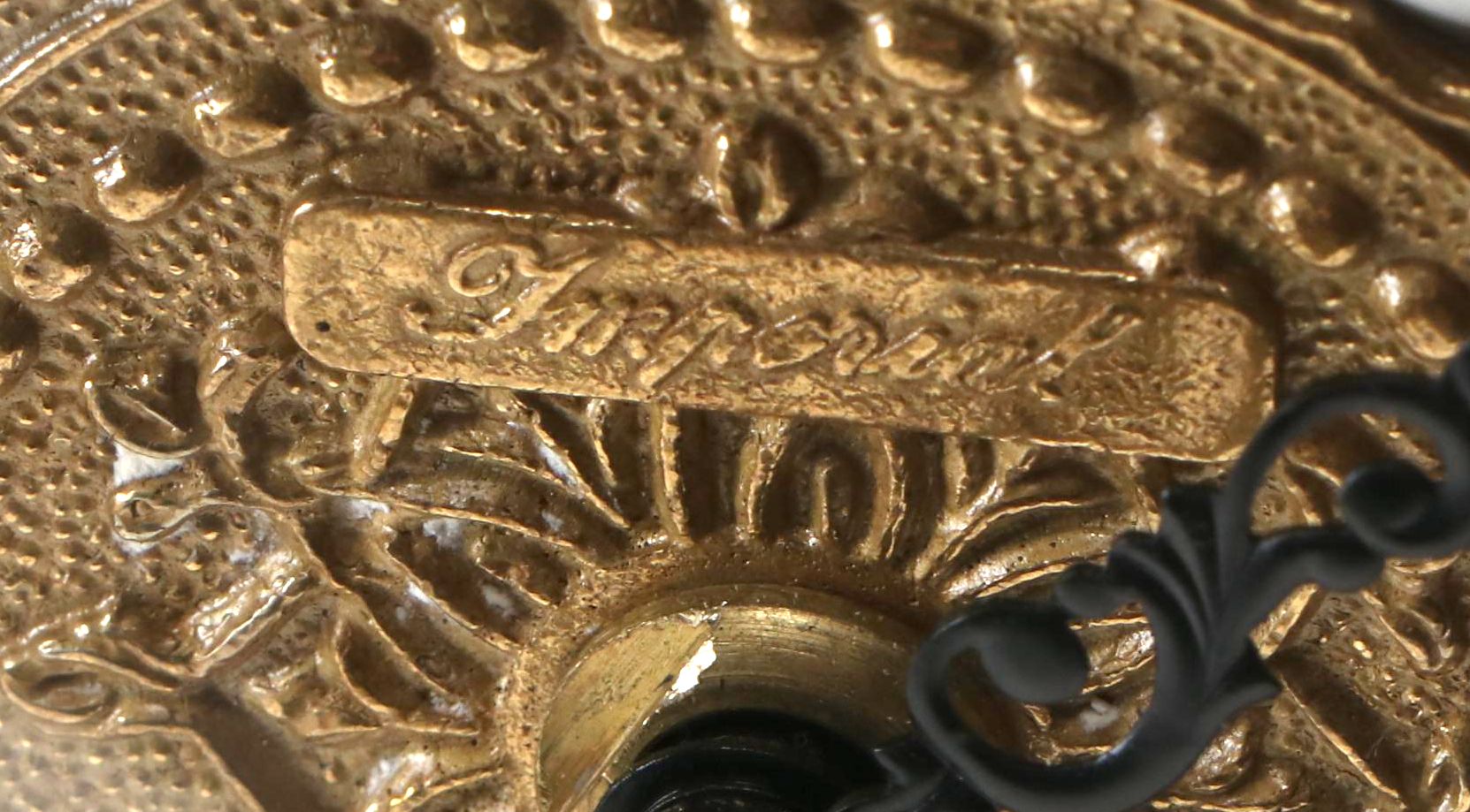 Franz Hermle Imperial Italian Ornate Gilt Metal Mantel Clock