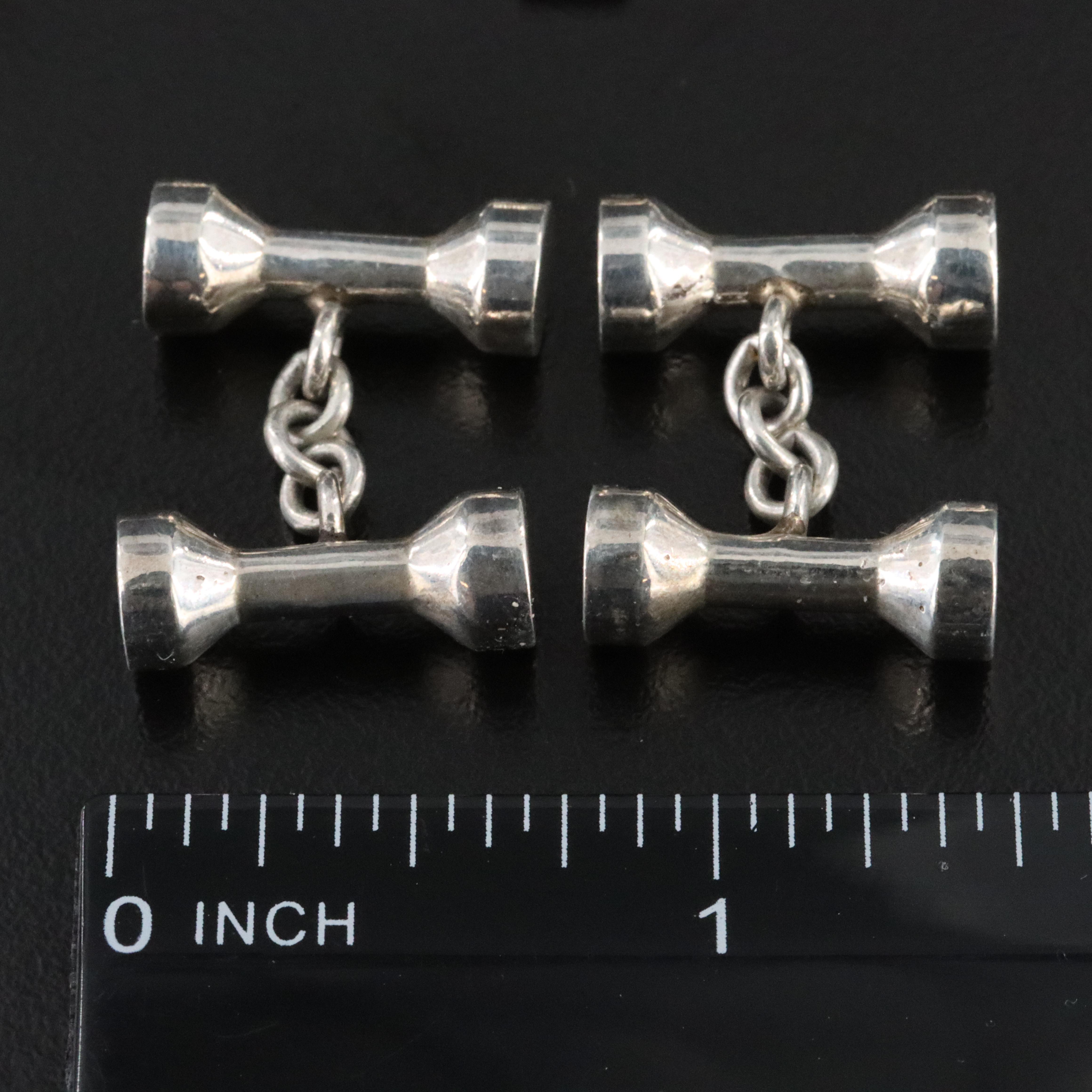 Sterling and 18K Heart Necklace and Earrings Set with Cufflinks