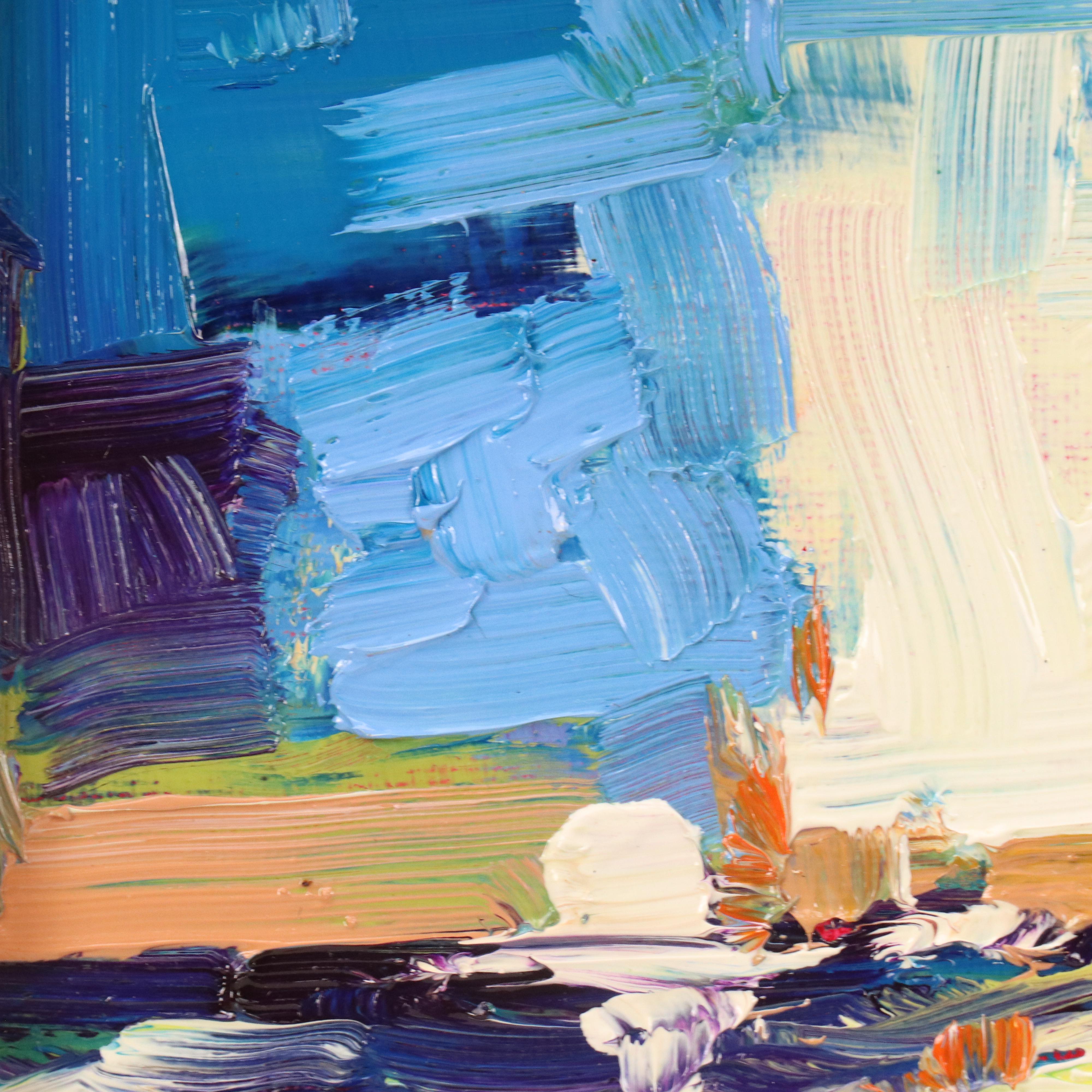 Serguei Novitchkov Stylized Oil Painting "Santa Monica Beach, California," 2025