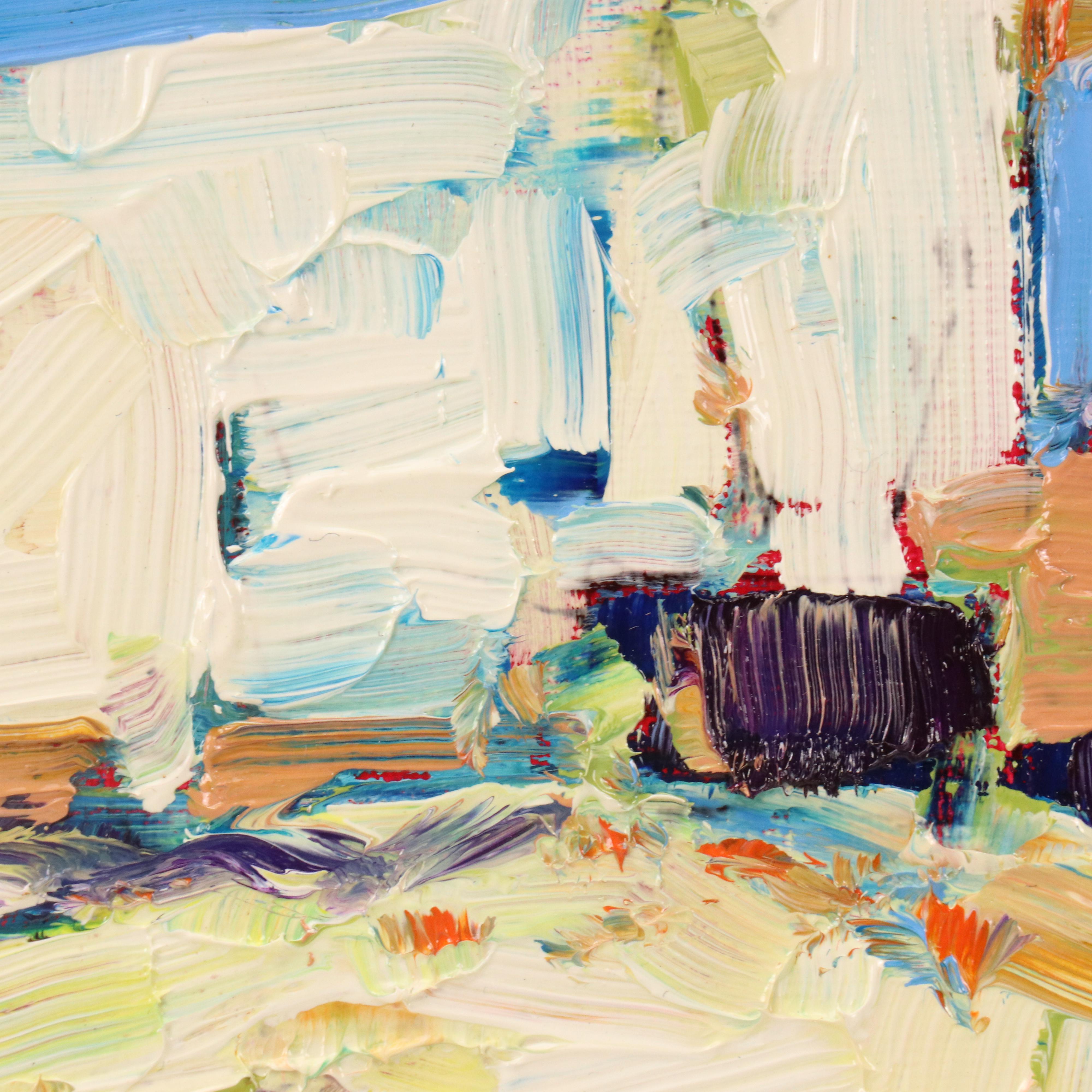 Serguei Novitchkov Stylized Oil Painting "Santa Monica Beach, California," 2025