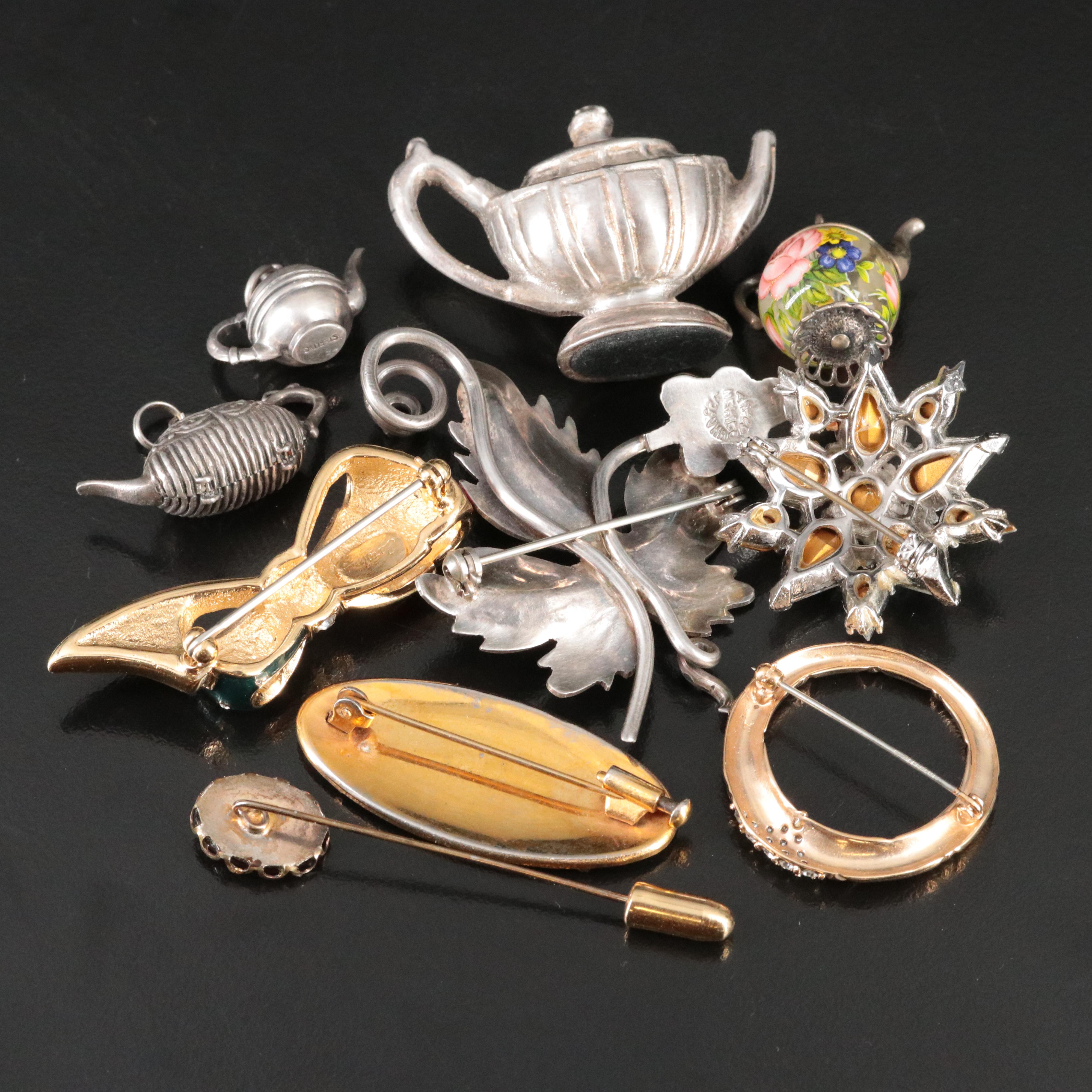 Jewelry Collection Including Krementz & Sterling Teapot Charm Pendants