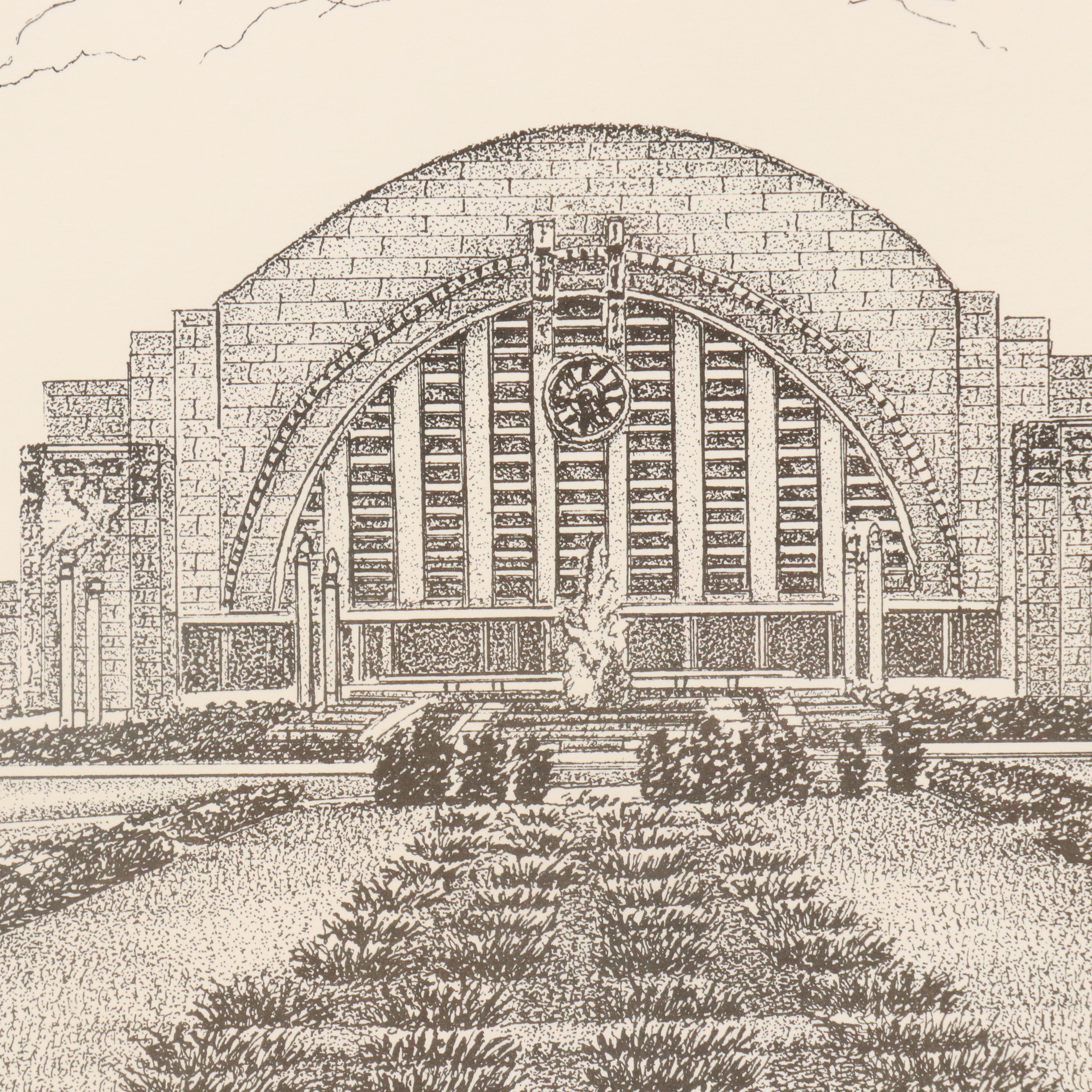 Ted W. Fickisen Lithograph "Union Terminal," 1992