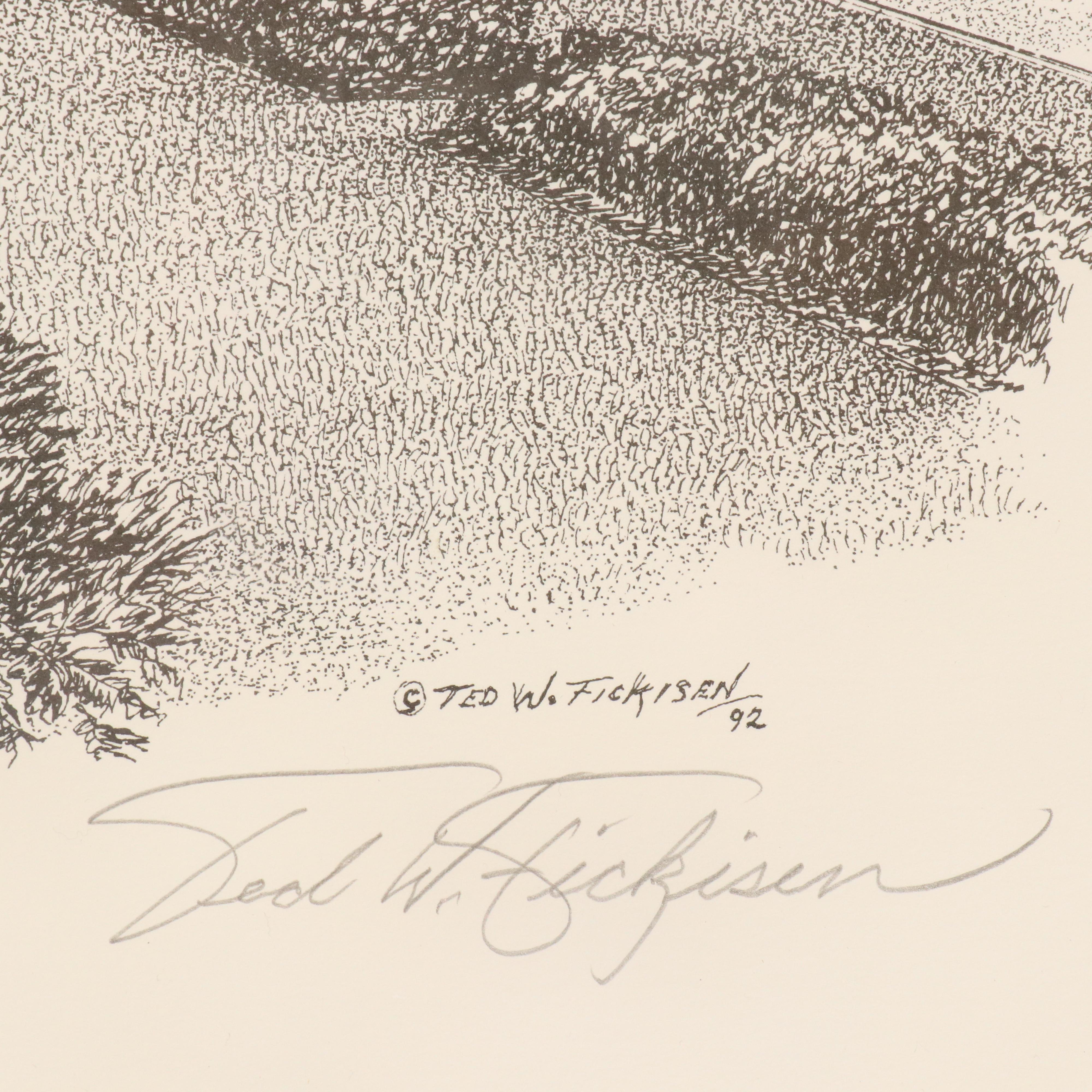 Ted W. Fickisen Lithograph "Union Terminal," 1992