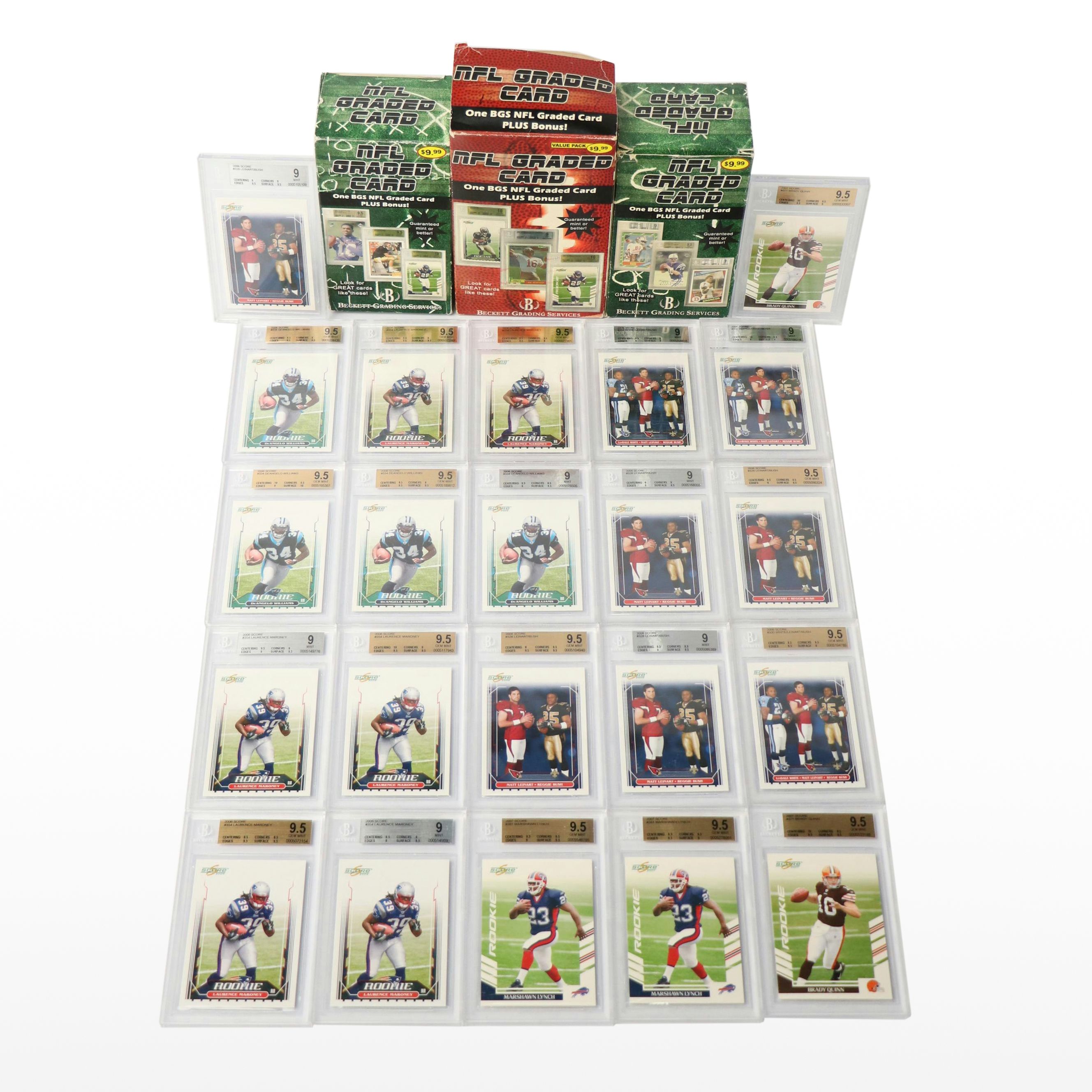 BGS Graded Rookie Football Cards Featuring Marshawn Lynch and More