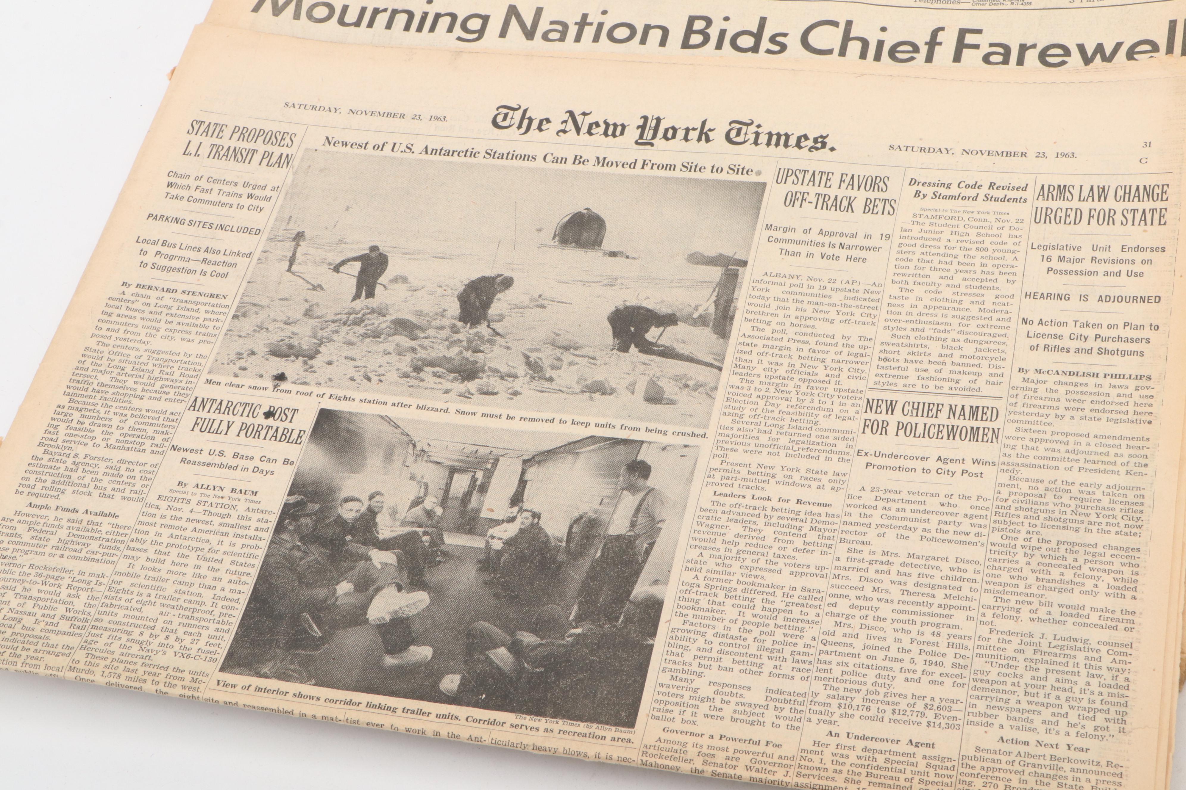 John F. Kennedy Assassination Newspapers with "Life" Magazine, Mid-20th Century