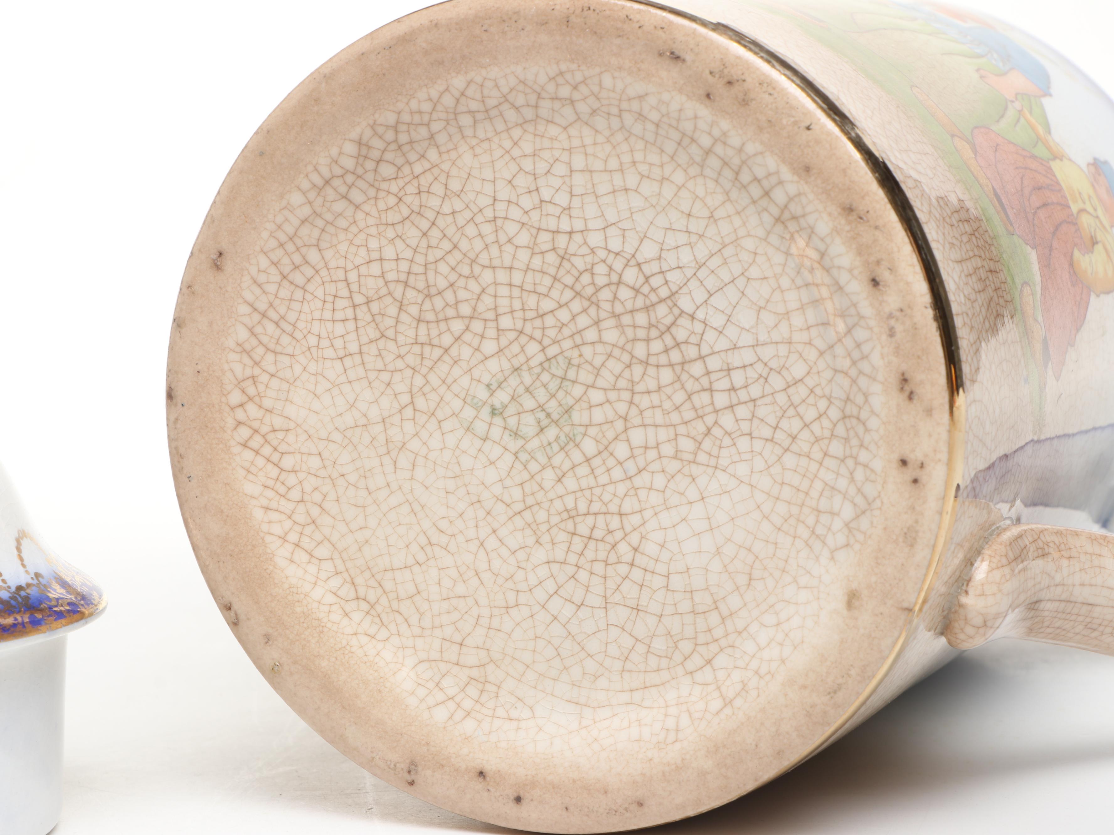 Sterling China Flow Blue Border Ceramic Dutch Family Coffee Set